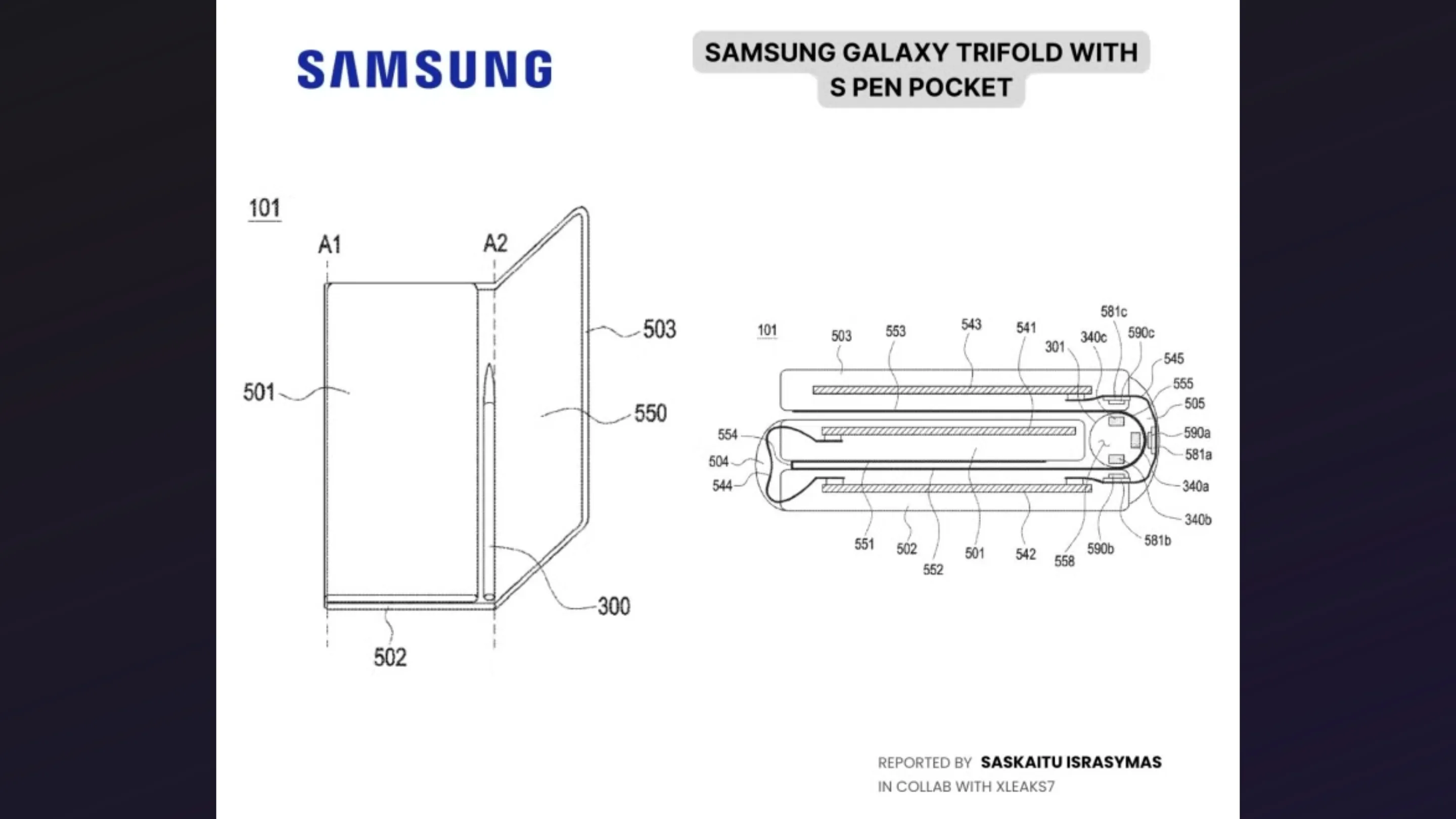 tmDbNQHz galaxy z trifold s pen integrada patente