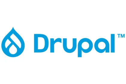 Imagem com a logomarca da Drupal