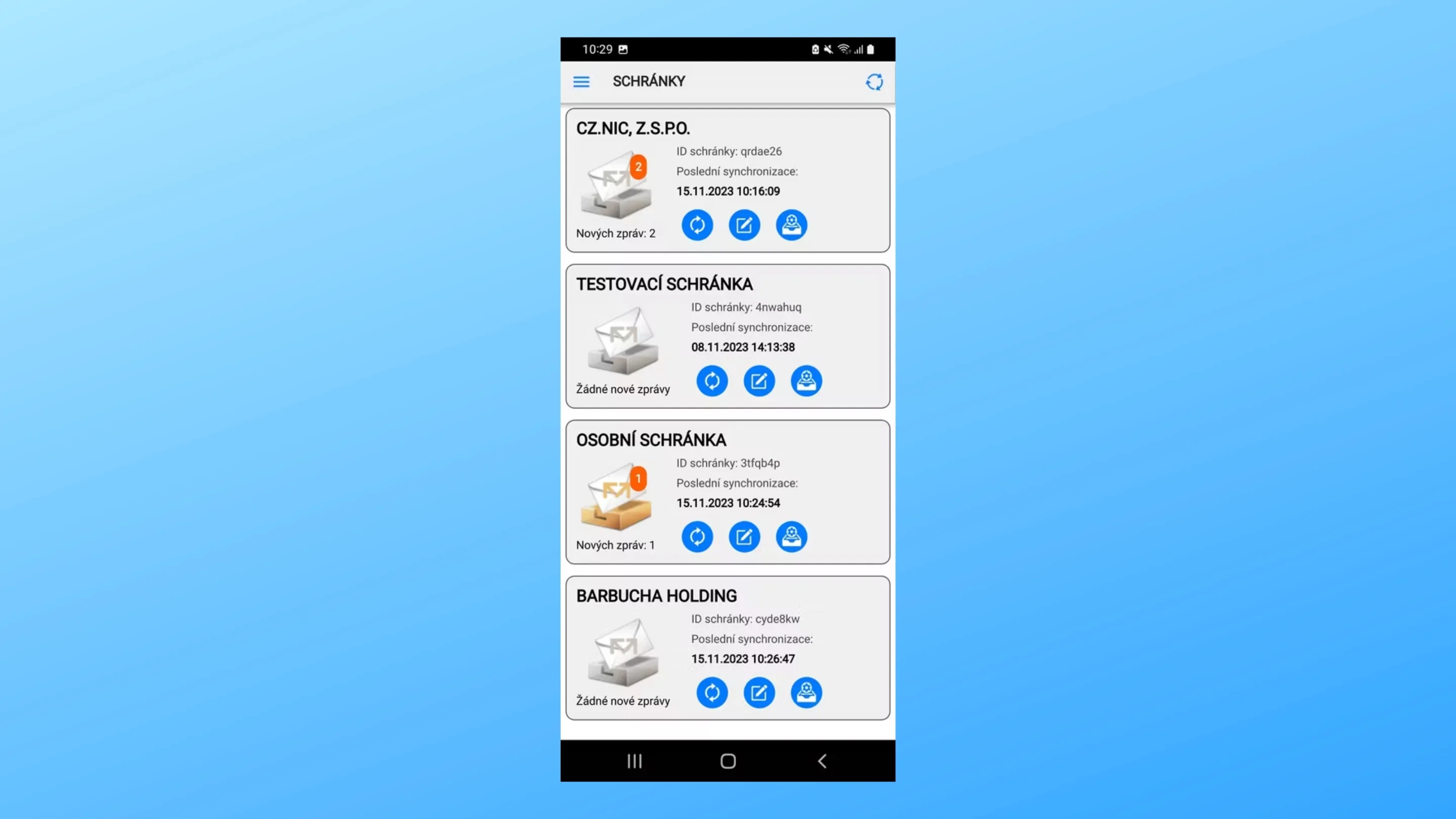 Instale o Mobile Datovka, uma GUI para caixa de dados, no Ubuntu, Fedora, Debian e outras distribuições Linux com Flatpak 2 Imagem com a interface do Mobile Datovka