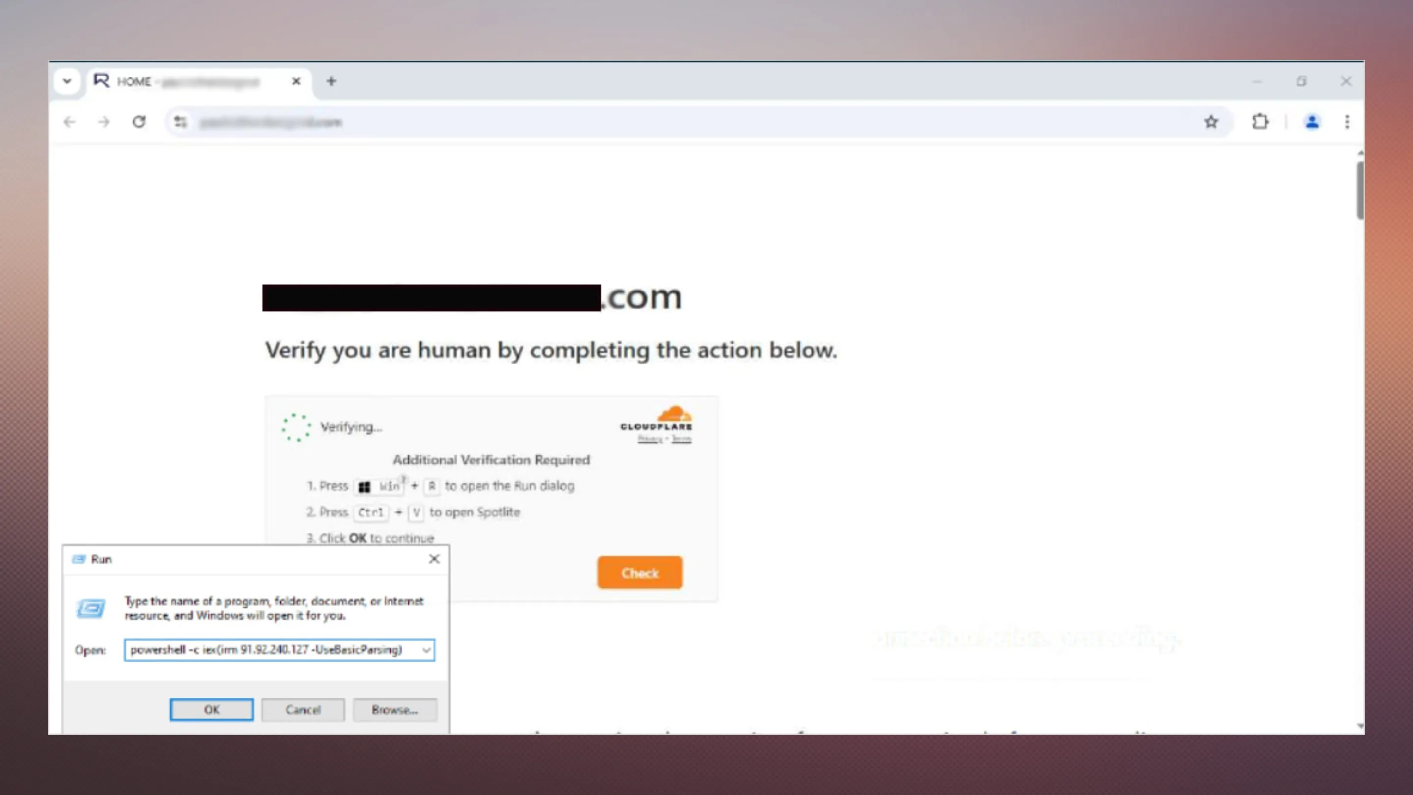 Ataques FakeUpdates do DriveSurge sequestram sites 2 Exemplo do ClickFix da campanha