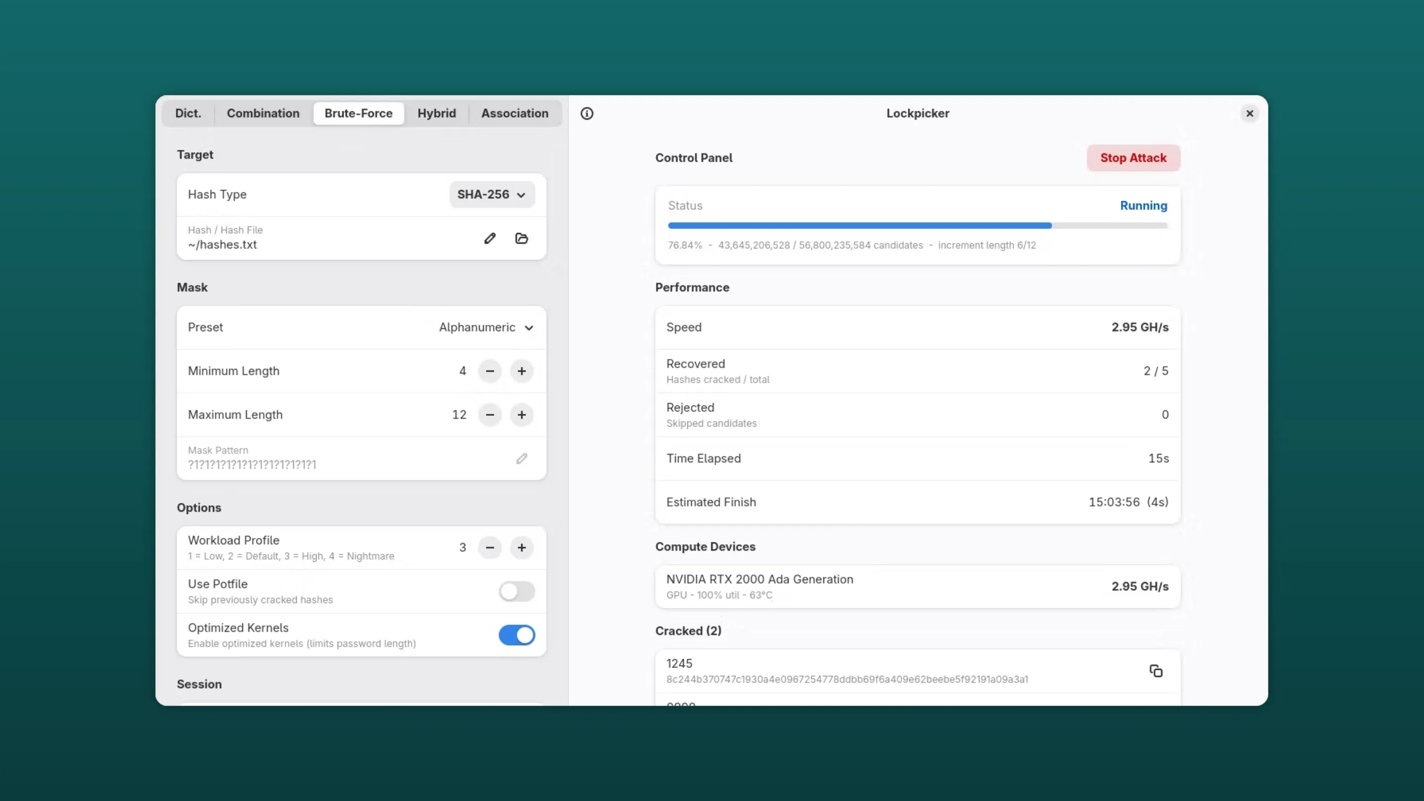 Instale o Lockpicker, um recuperador de senhas, no Ubuntu, Fedora, Debian e outras distribuições Linux com Flatpak 2 Imagem com a interface do Lockpicker