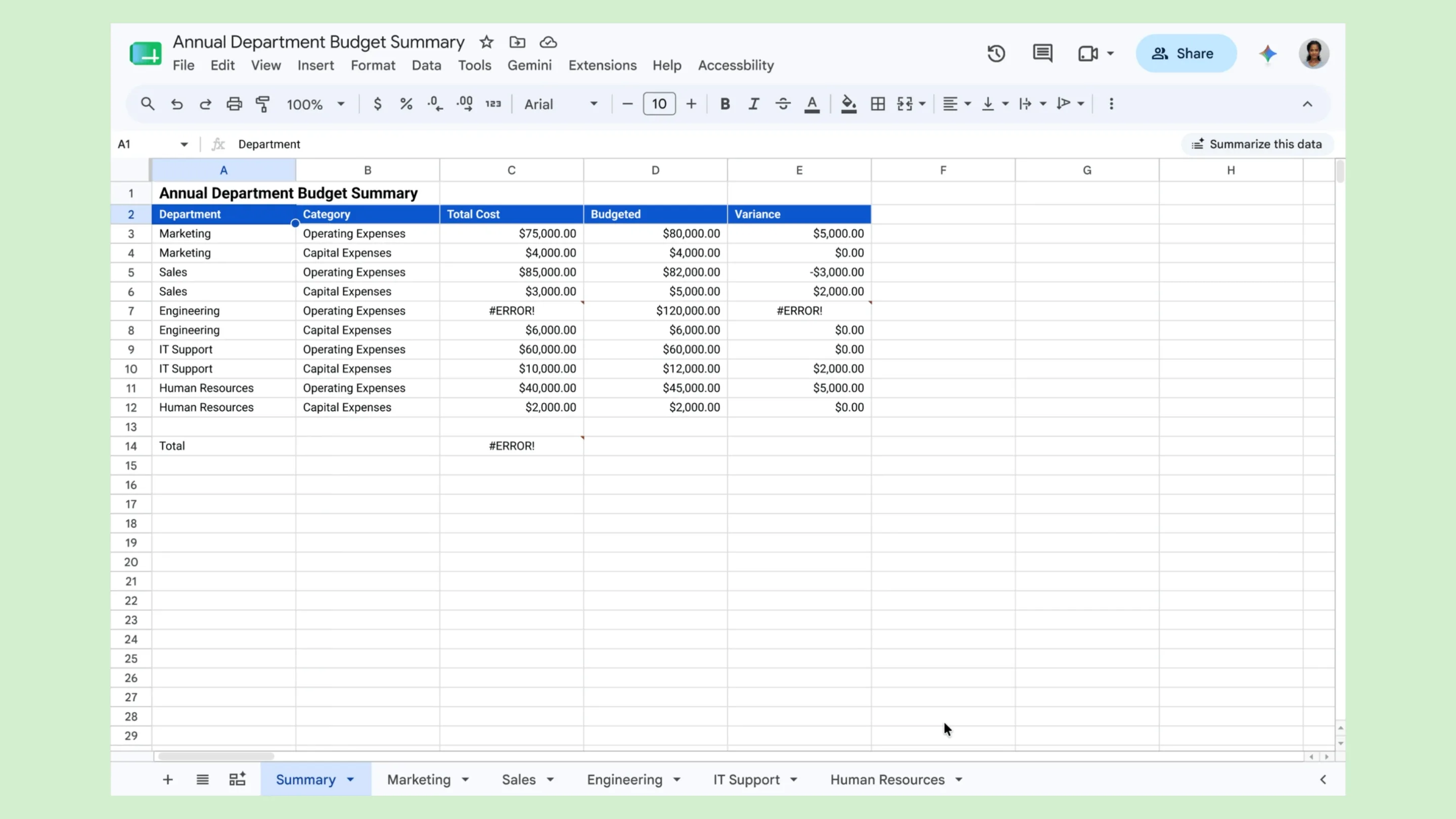 Gemini no Google Sheets: IA agora corrige fórmulas com erro 2 dAk7Z9L3 no google sheets corrige formulas