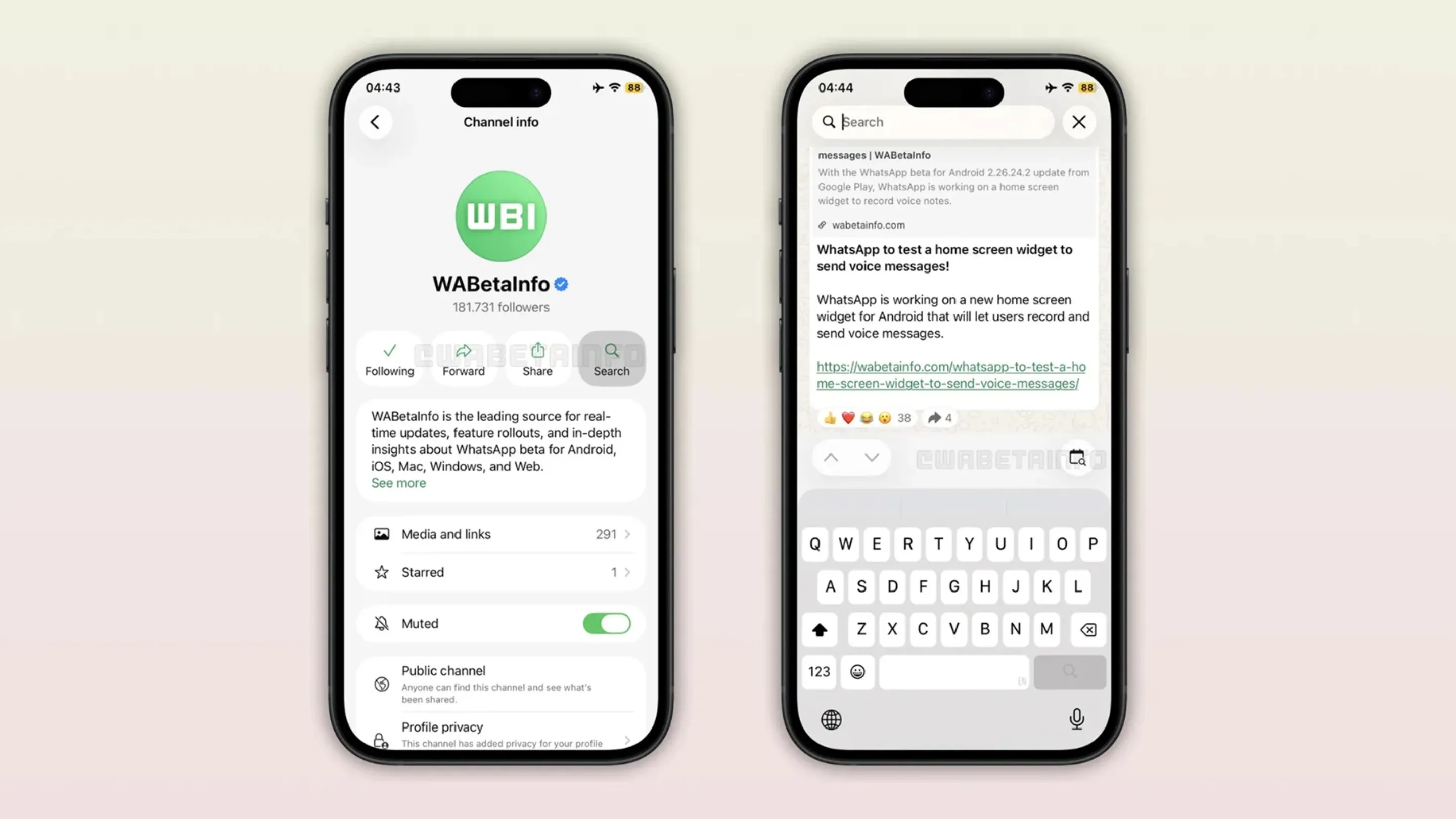 kLIdWVkR busca nos canais do whatsapp iphone