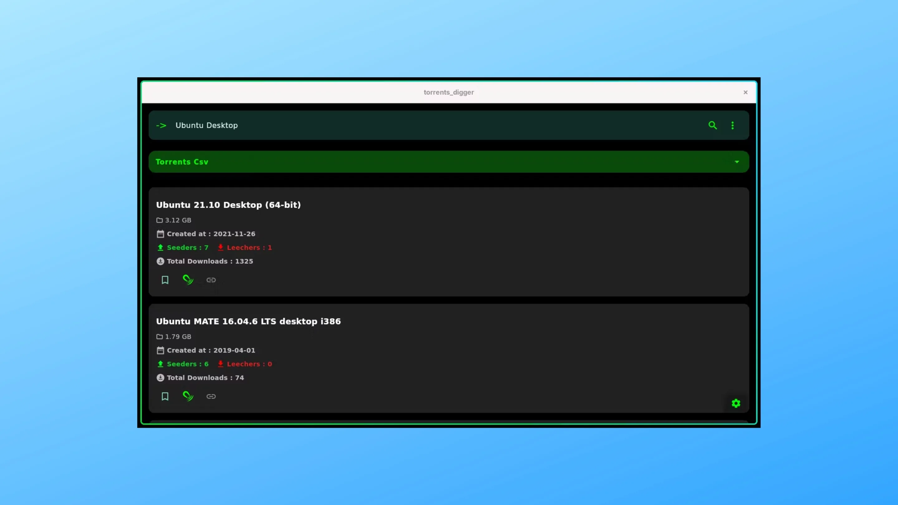 Instale o Torrents Digger, um extrator de torrents da internet, no Ubuntu, Fedora, Debian e outras distribuições Linux com Flatpak 2 Imagem com a interface do Torrents Digger