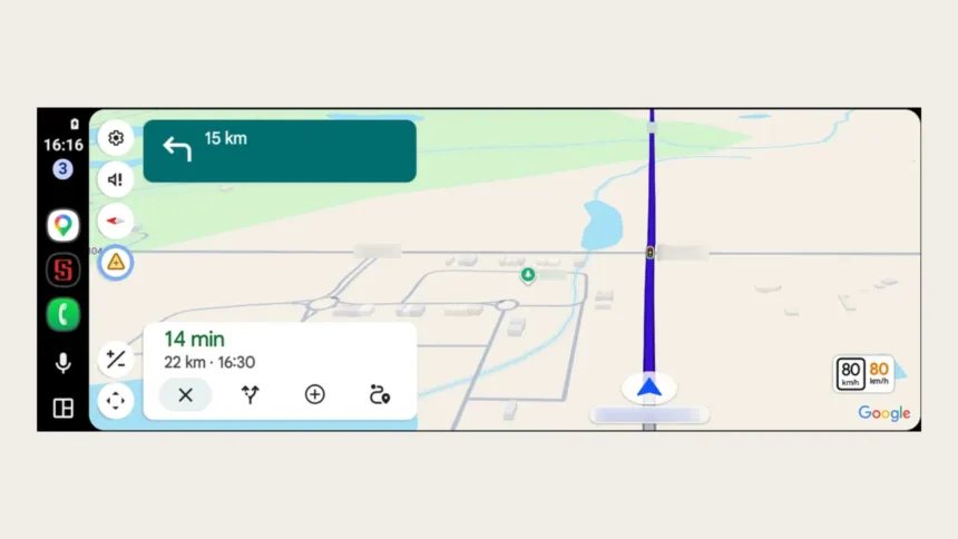 PKvMXYNv velocimetro no android auto google maps