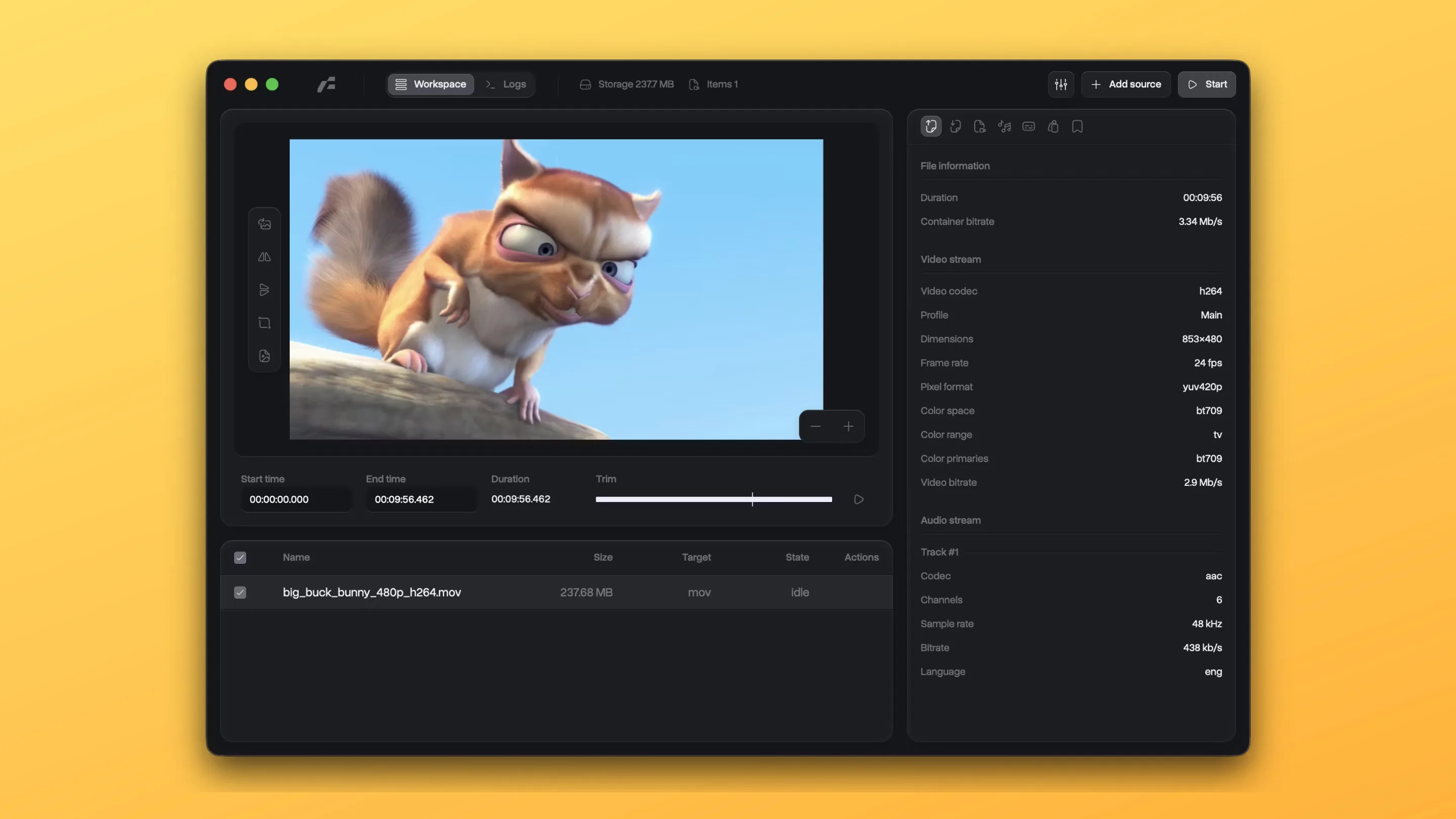 Instale o Frame, um conversor de mídia, no Ubuntu, Fedora, Debian e outras distribuições Linux com Flatpak 2 Imagem com a interface do Frame