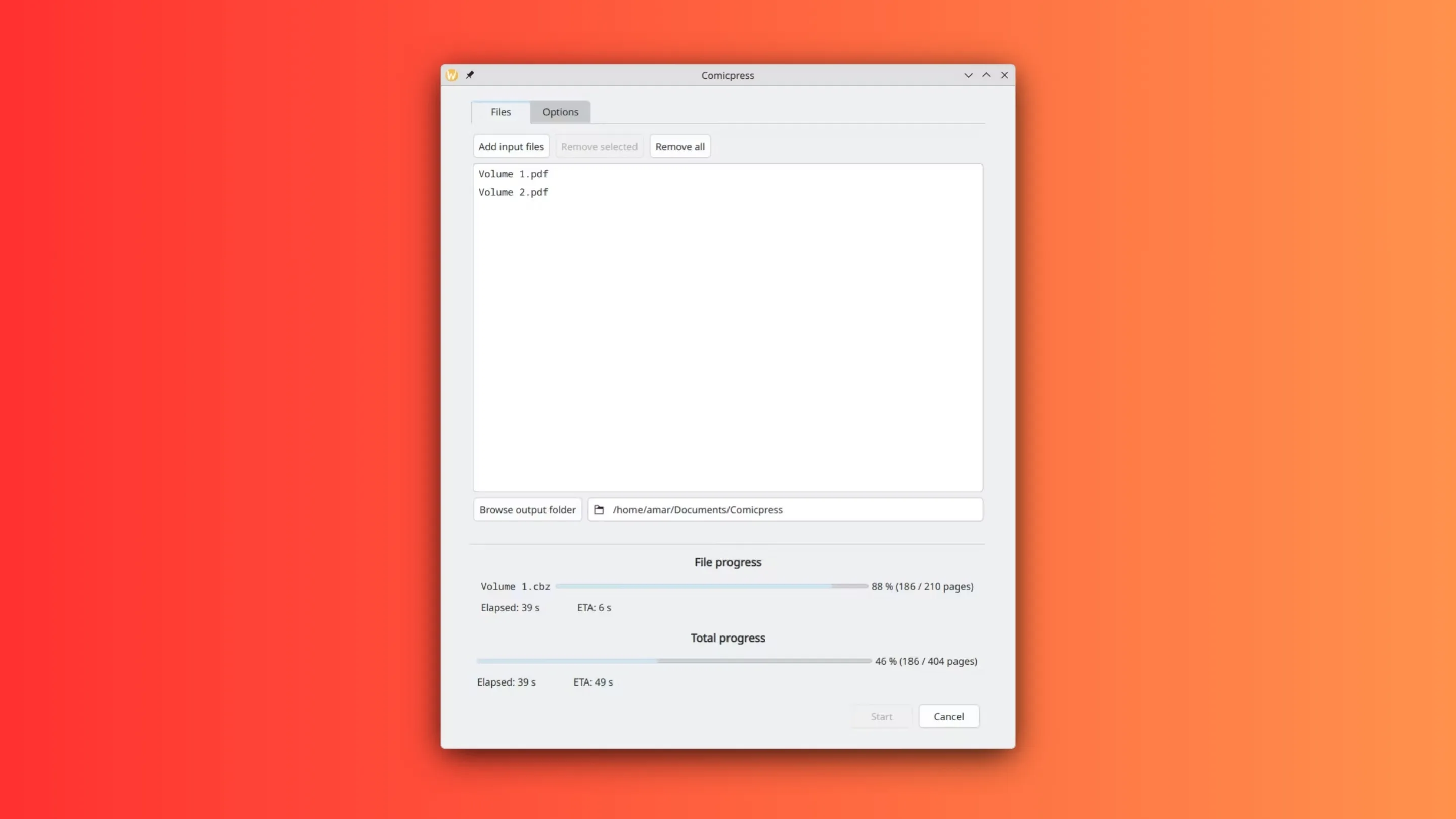 Instale o Comicpress, um conversor e compressor de quadrinhos e mangás, no Ubuntu, Fedora, Debian e outras distribuições Linux com Flatpak 1 Imagem com a interface do Comicpress