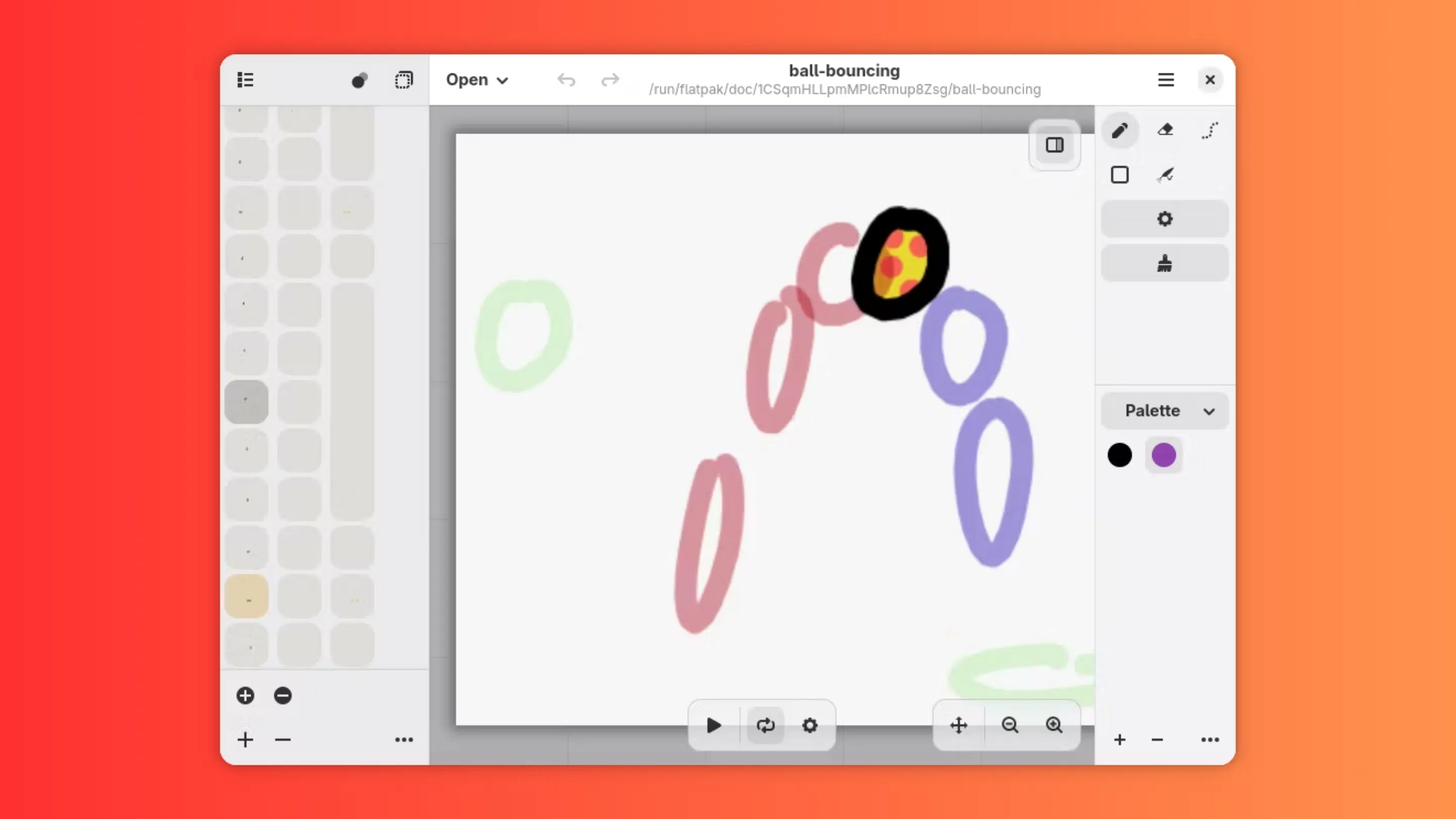 Instale o Flipbook, um criador de animações, no Ubuntu, Fedora, Debian e outras distribuições Linux com Flatpak 2 Imagem com a interface do Flipbook
