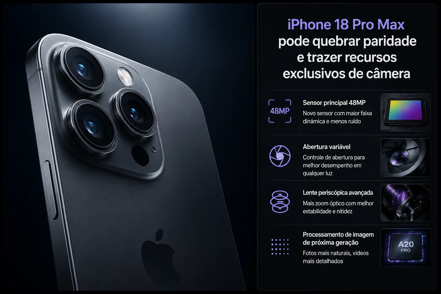 MZF40QBj 18 pro max camera zoom abertura exclusiva 2