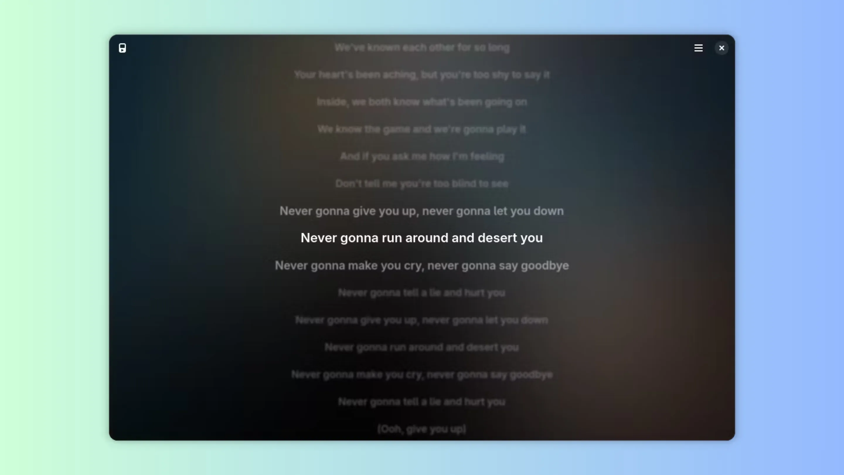 Instale o Chorus, um exibidor de letra de música, no Ubuntu, Fedora, Debian e outras distribuições Linux com Flatpak 2 Imagem com a interface do Chorus