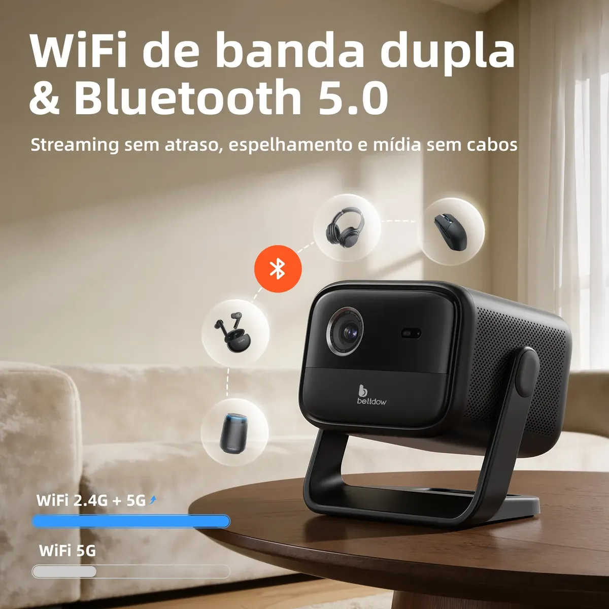 Bettdow AC1095: o projetor portátil que une som de cinema, automação inteligente e Google TV 5 VuGYtLRF d nq np 2x 880772 mlb110824183979 042026 f projetor 2k verdade dlp 800ansi googletv nfc bateria usbc