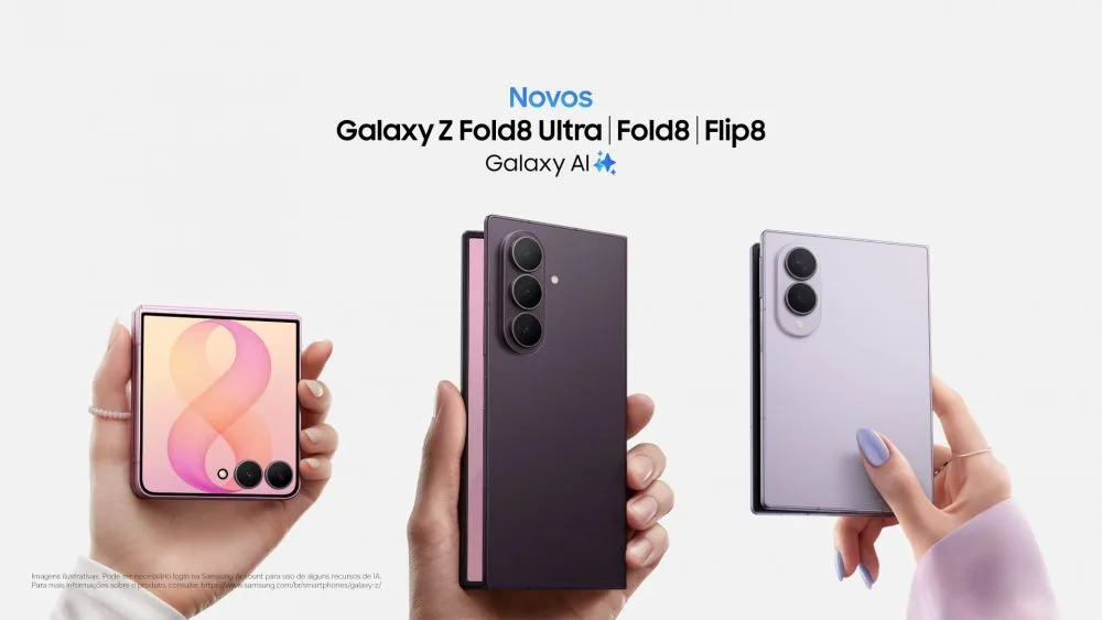 Samsung lança Galaxy Z Fold8, Fold8 Ultra e Z Flip8 no Brasil; preços chegam a R$ 19.399 5 ZZOXzS7Z lancamento galaxy z fold8 flip8 brasil