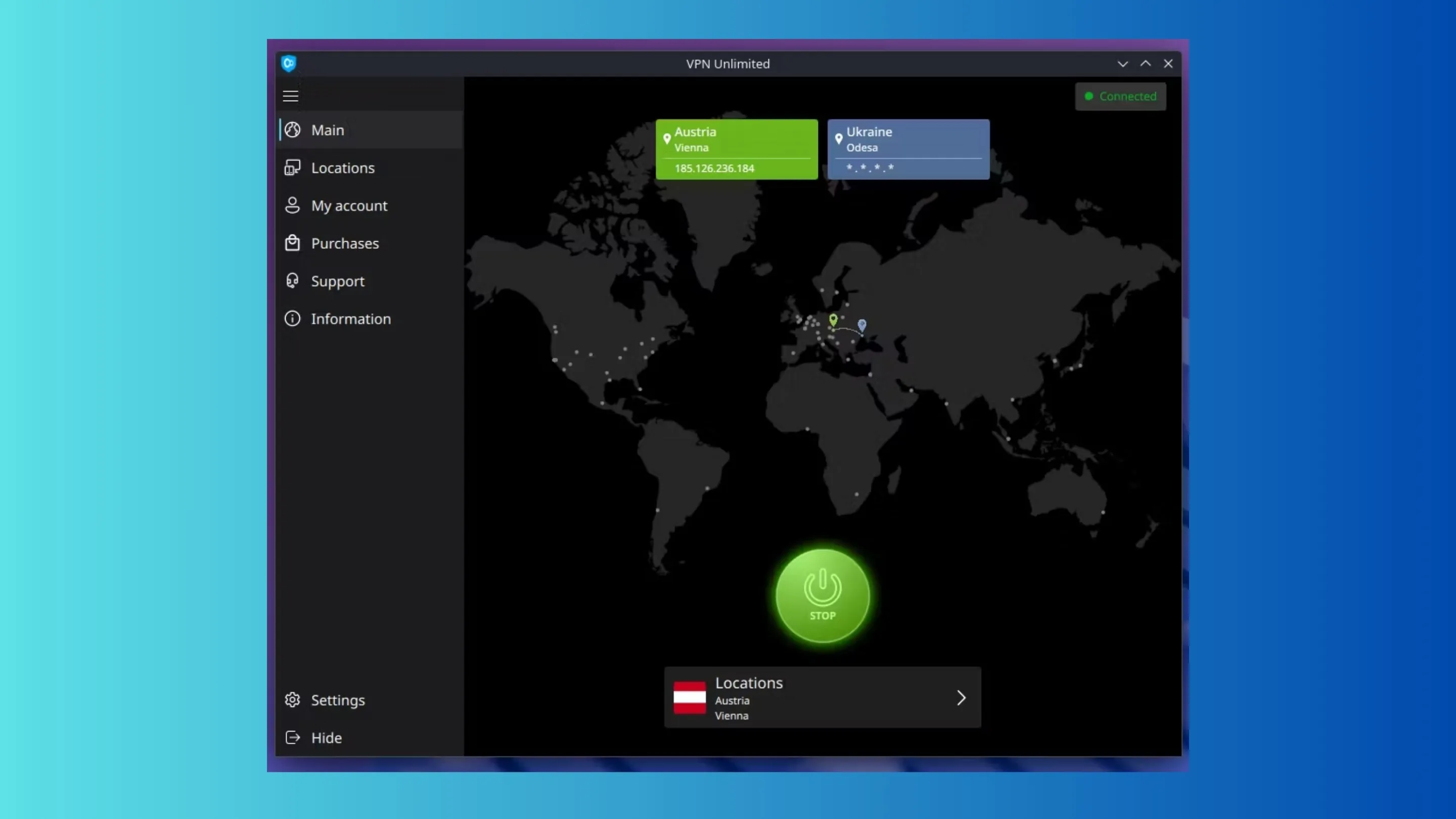 Imagem com a logomarca do VPN Unlimited