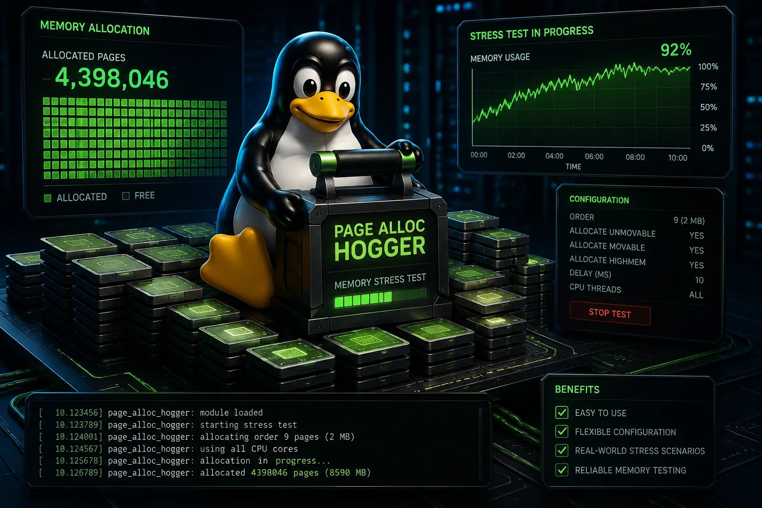 lOv1rtKu page alloc hogger teste memoria kernel linux 2