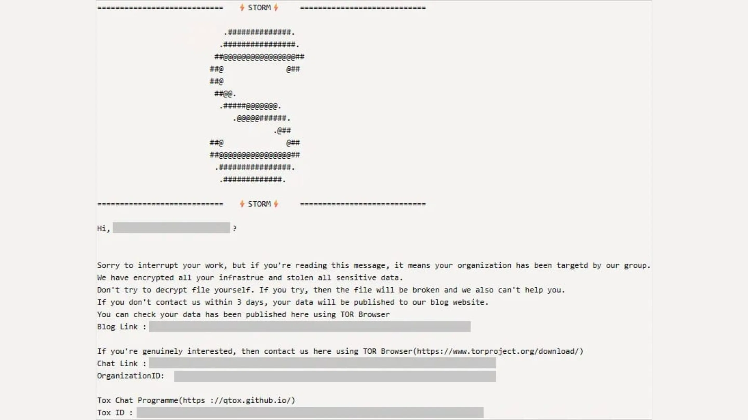 Ransomware StormEncryptor: novo ataque explora falhas no N-central 2 Nota de resgate do StormEncryptor