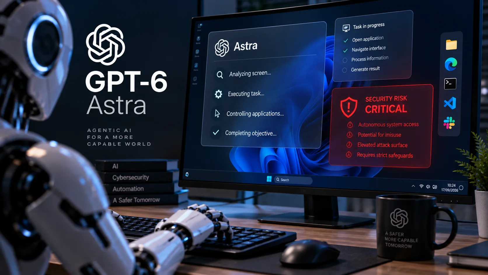 OpenAI lança GPT-6 Astra com controle autônomo do PC e nível crítico em cibersegurança 2 4GMq9Bg3 lanca gpt 6 astra controle autonomo pc ciberseguranca 1