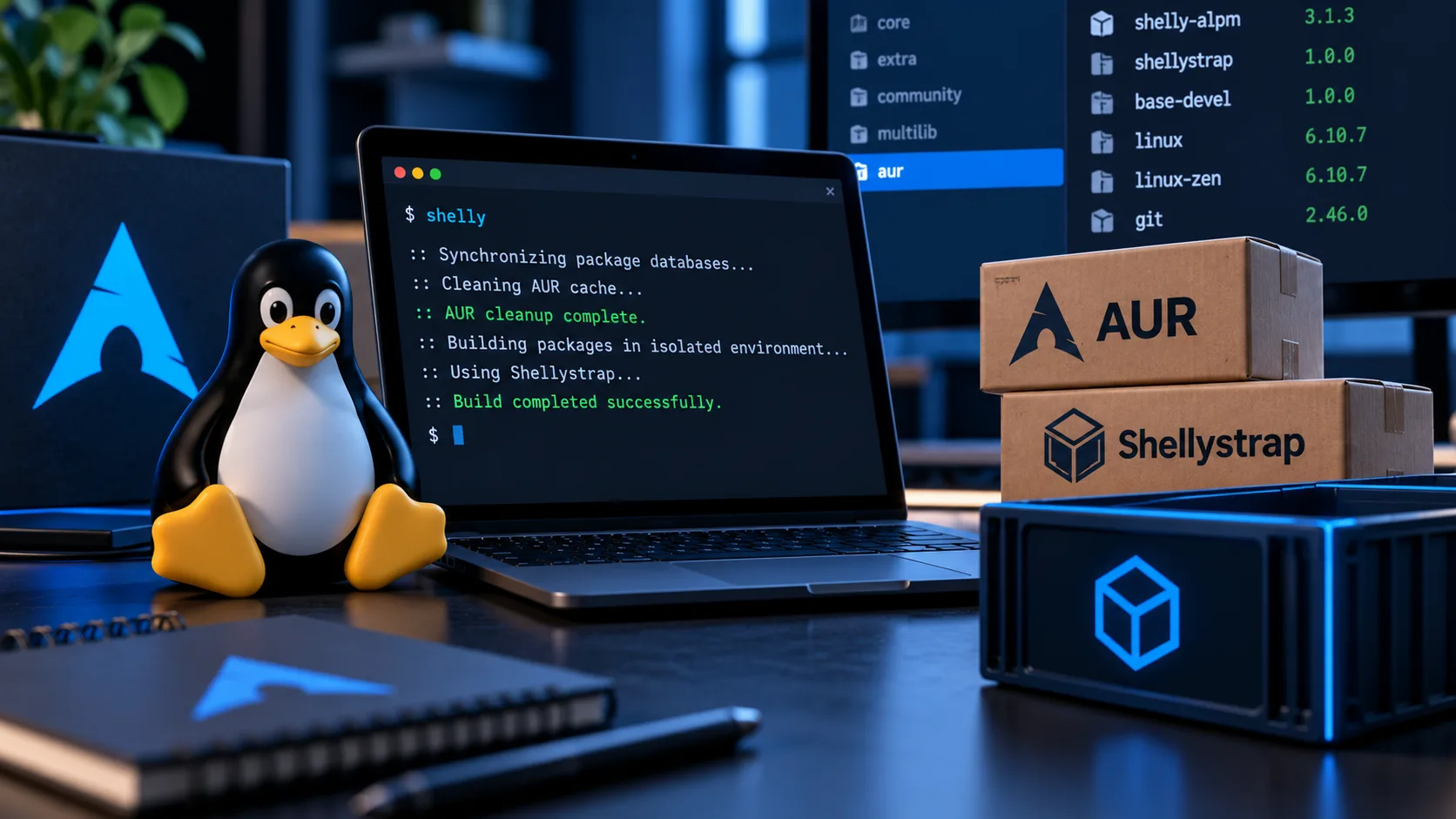 Shelly-ALPM 3.1.3 aprimora limpeza do AUR e lança Shellystrap para builds isolados