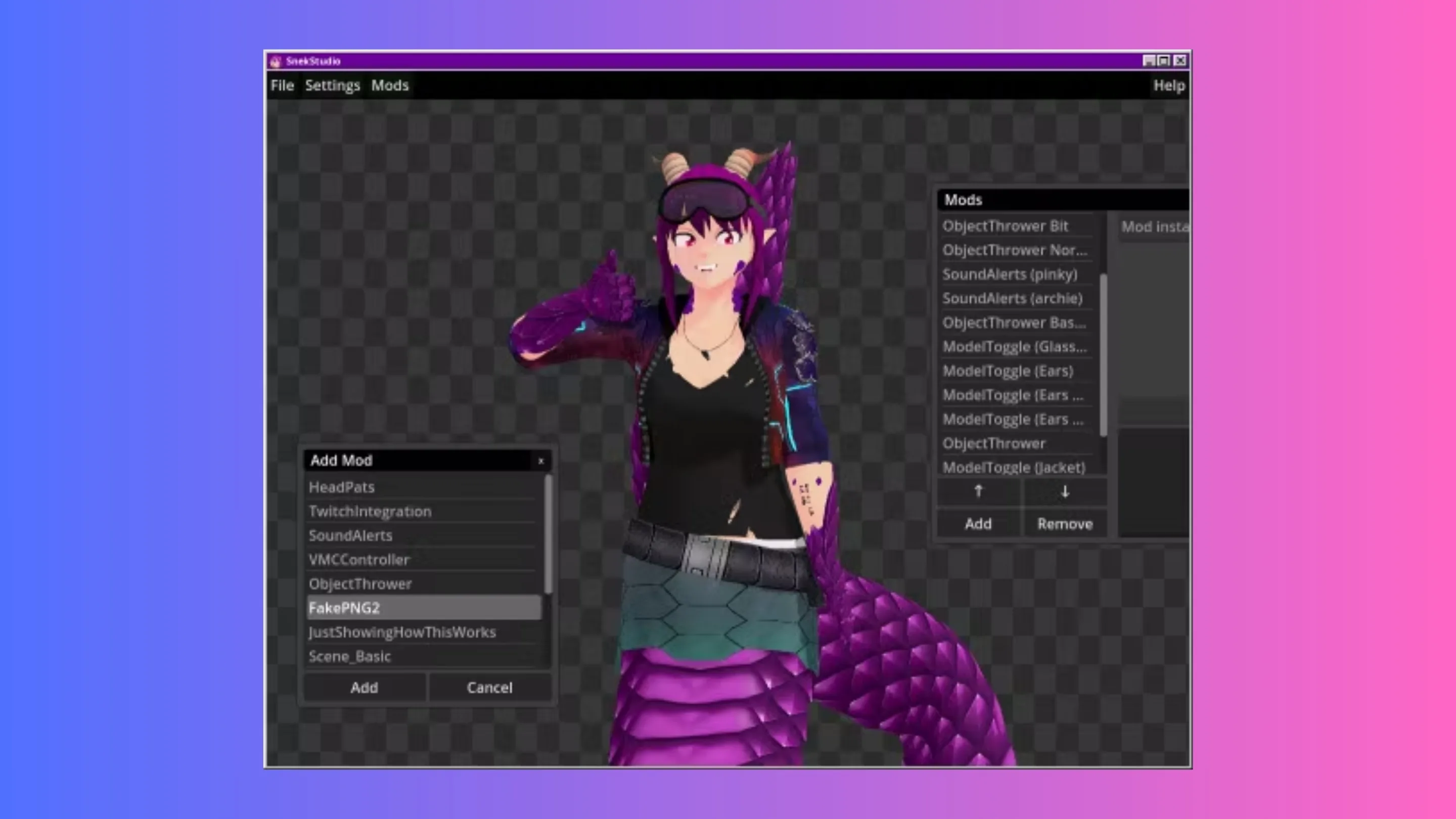 Instale o Snek Studio, um aplicativo VTuber, no Ubuntu, Fedora, Debian e outras distribuições Linux com Flatpak 2 Imagem com a interface do Snek Studio