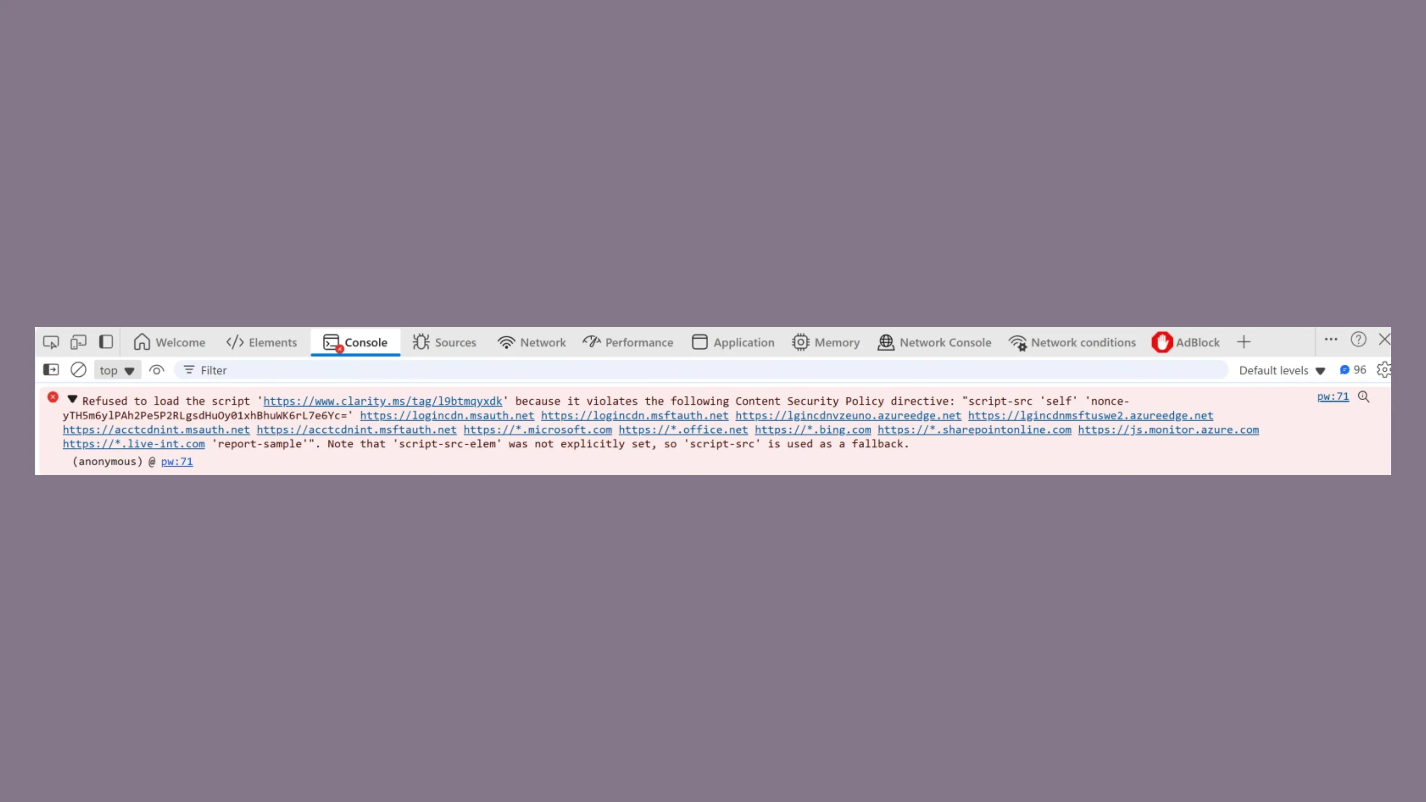 TwVuends microsoft entra id bloqueia injecao script