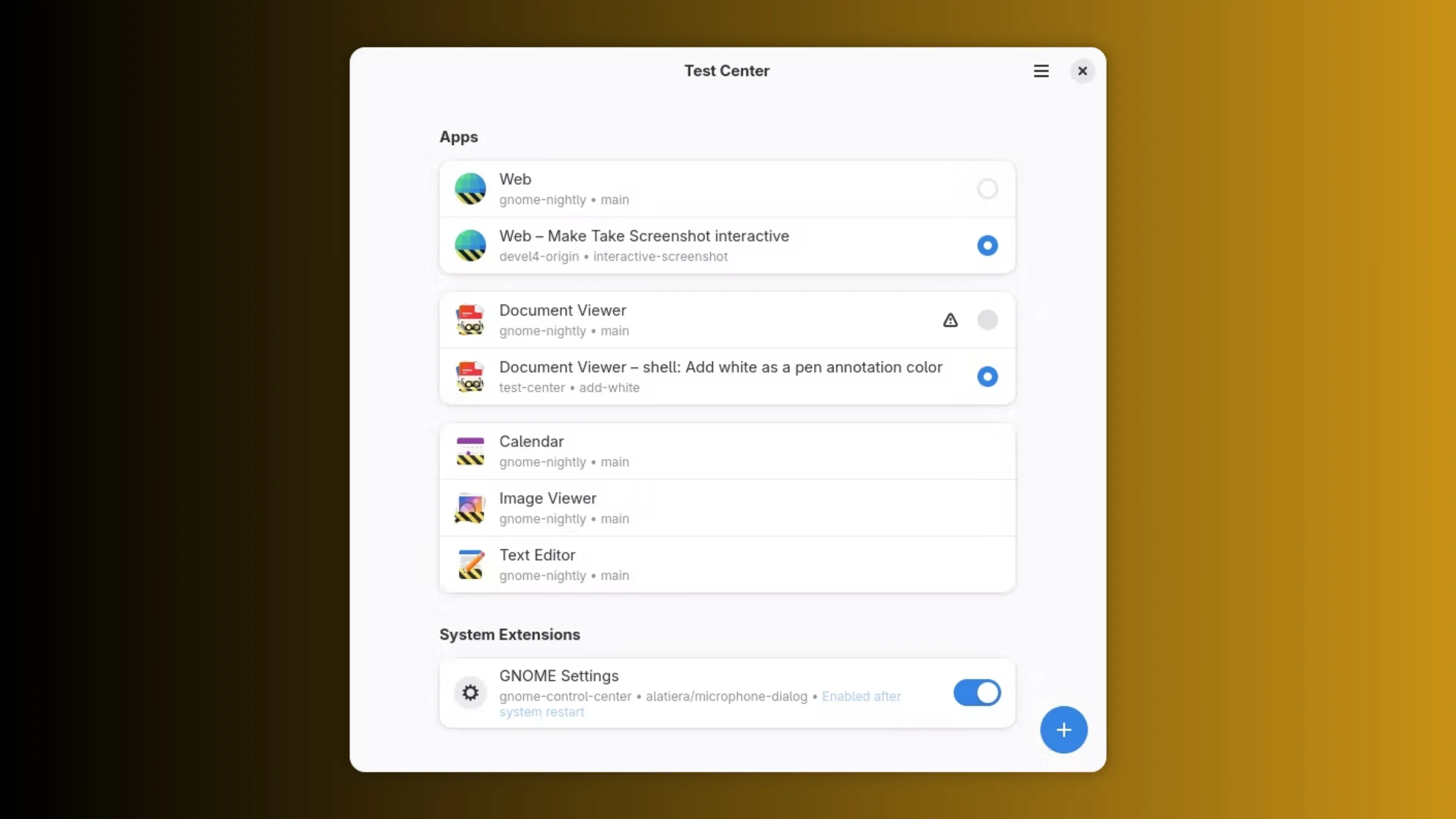 Instale o Test Center, um instalador e gerenciador de apps experimentais, no Ubuntu, Fedora, Debian e outras distribuições Linux com Flatpak 2 Imagem com a interface do Test Center