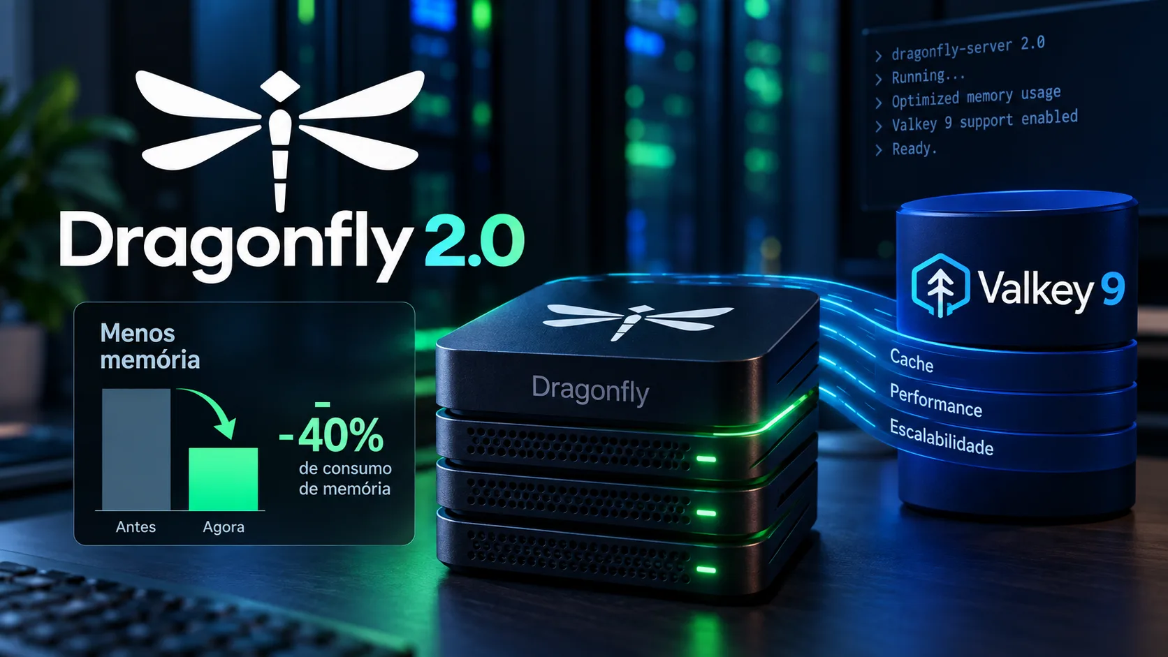 Dragonfly 2.0 reduz consumo de memória e adiciona suporte ao Valkey 9