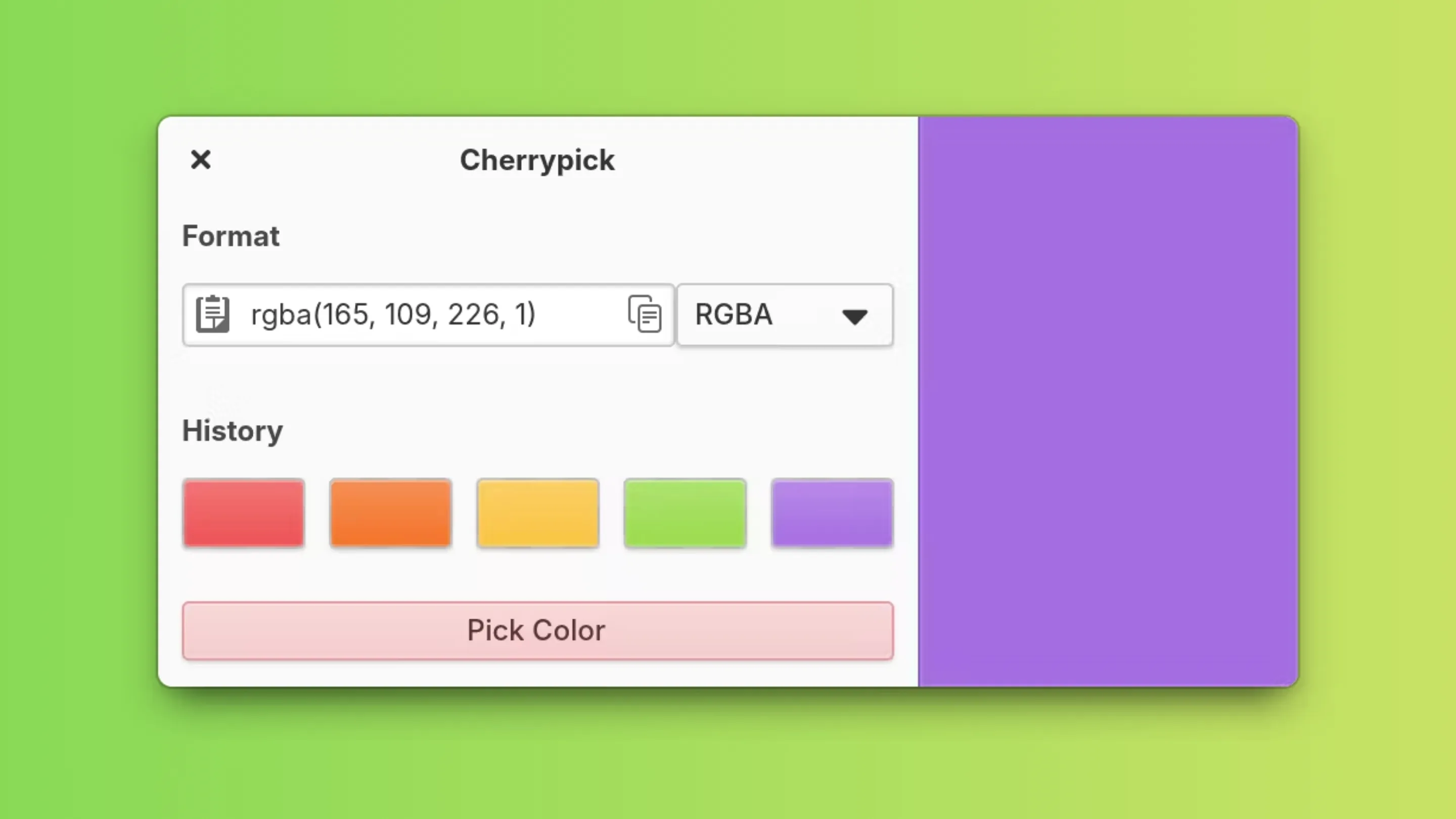 Imagem com a interface do Cherrypick
