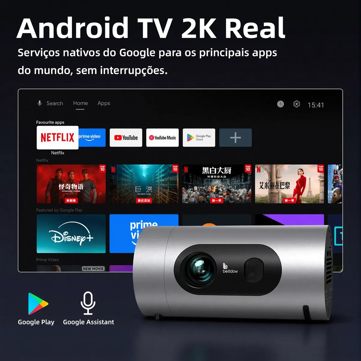 Projetor Bettdow AC1093 Pro: Review da mobilidade USB-C, Android 13 e corpo em alumínio 3 ispZ7kXl bettdow ac1093 pro review usb c 5