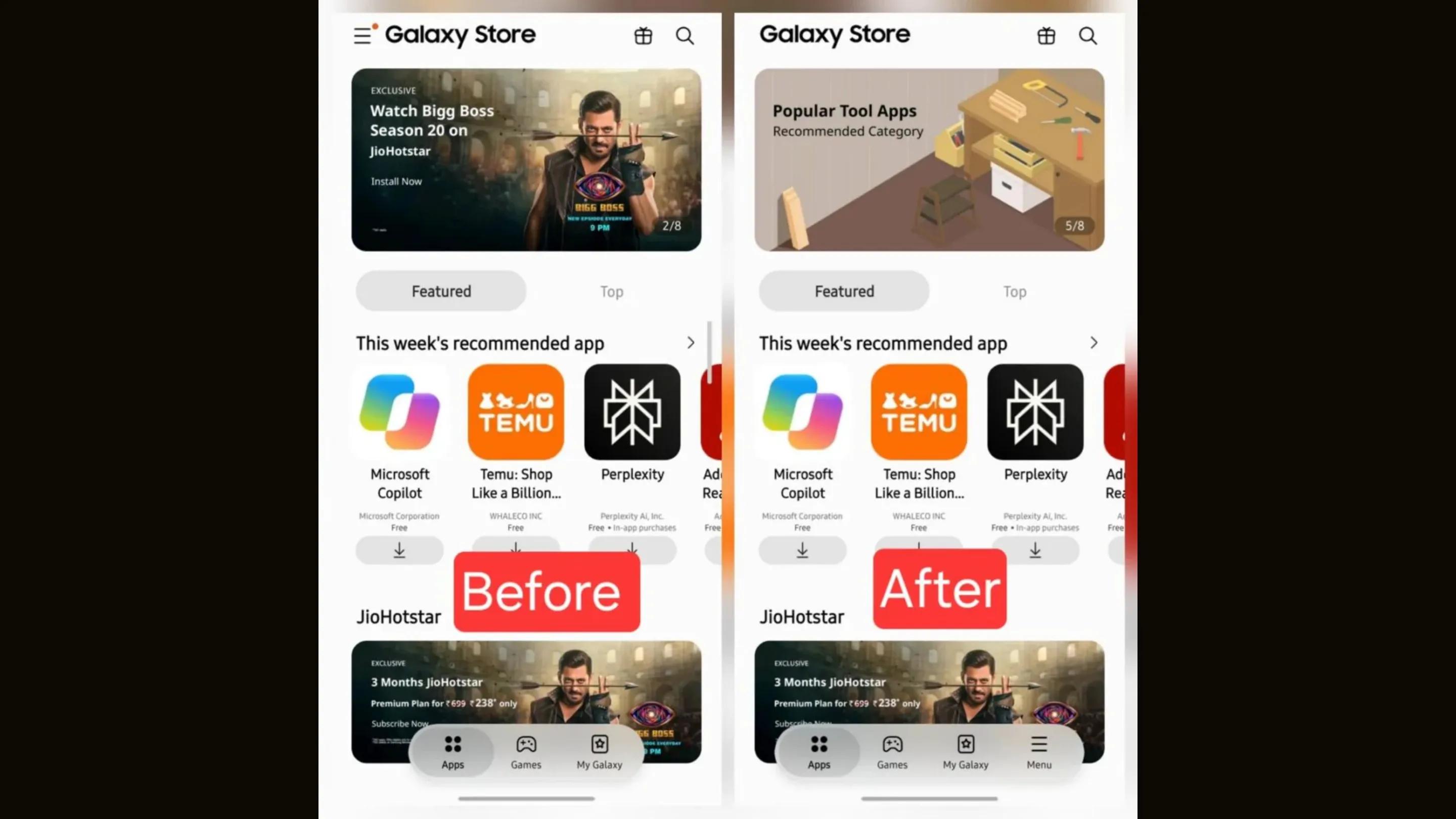 Galaxy Store atualiza interface com menu na barra inferior 2 osDjDvm4 store atualizacao menu barra inferior