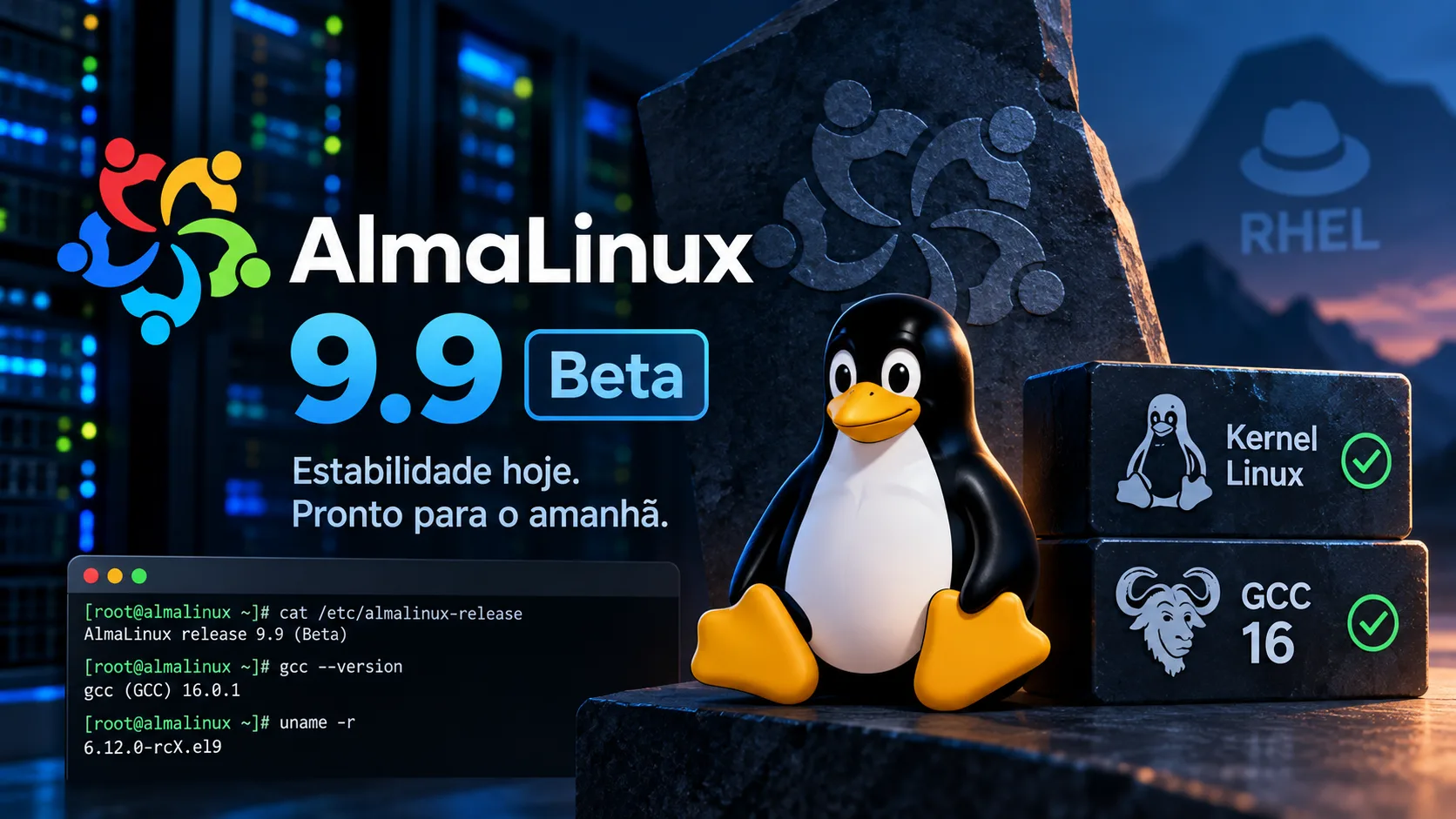 AlmaLinux 9.9 Beta antecipa RHEL com correção no Kernel Linux e traz GCC 16