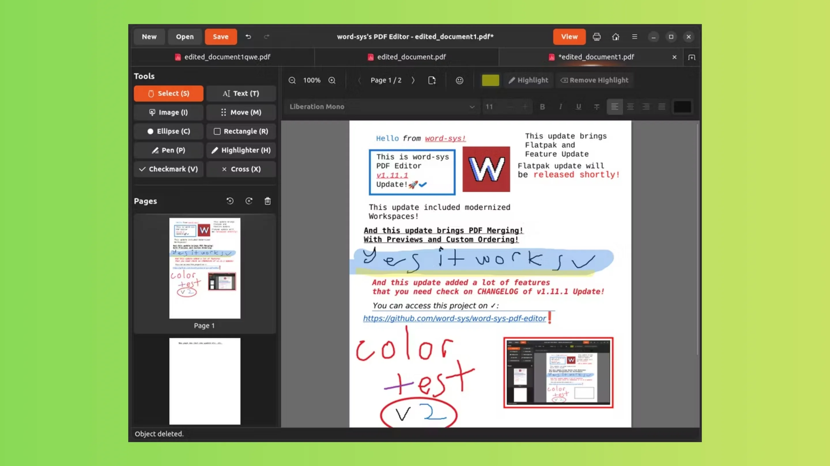 Imagem com a interface do word-sys-PDF-Editor
