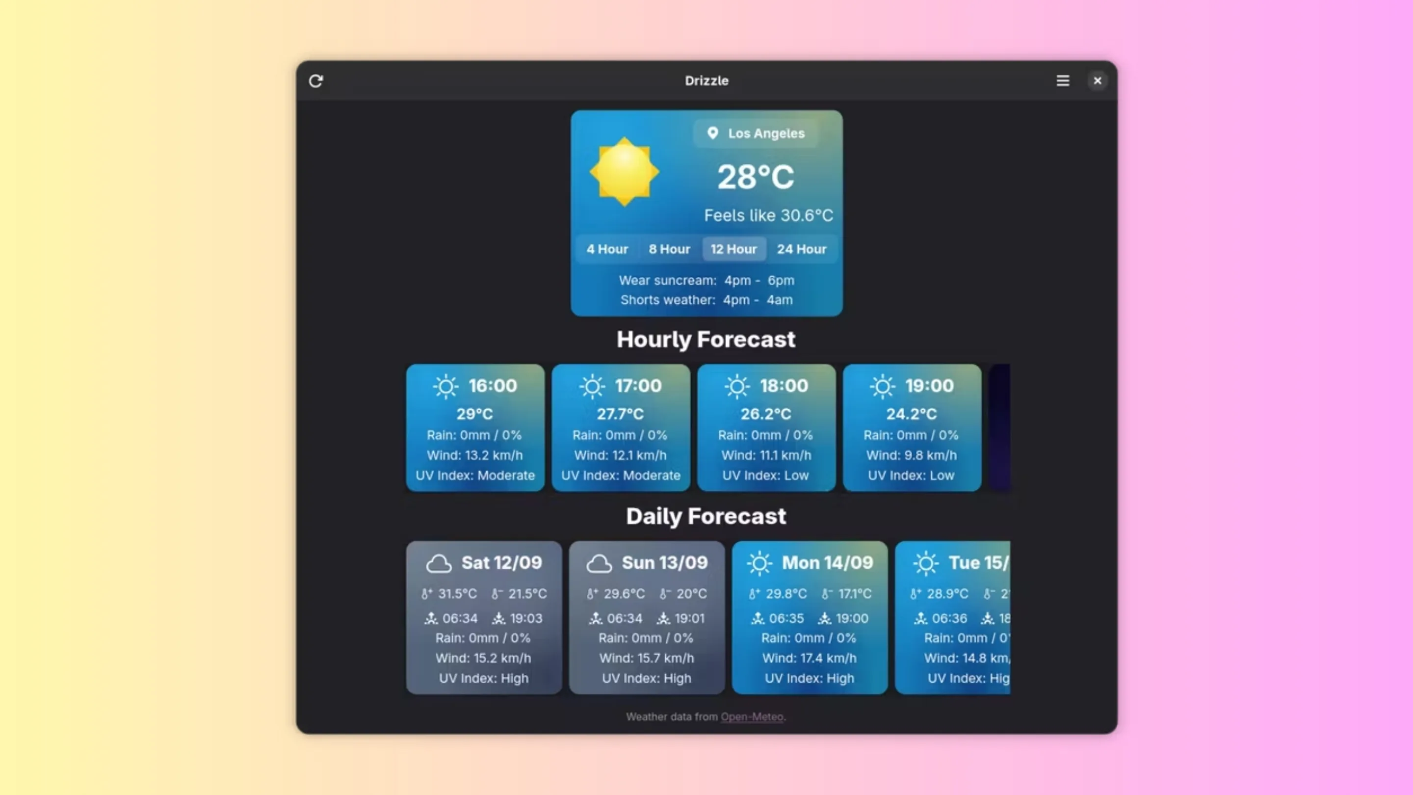 Imagem com a interface do Drizzle