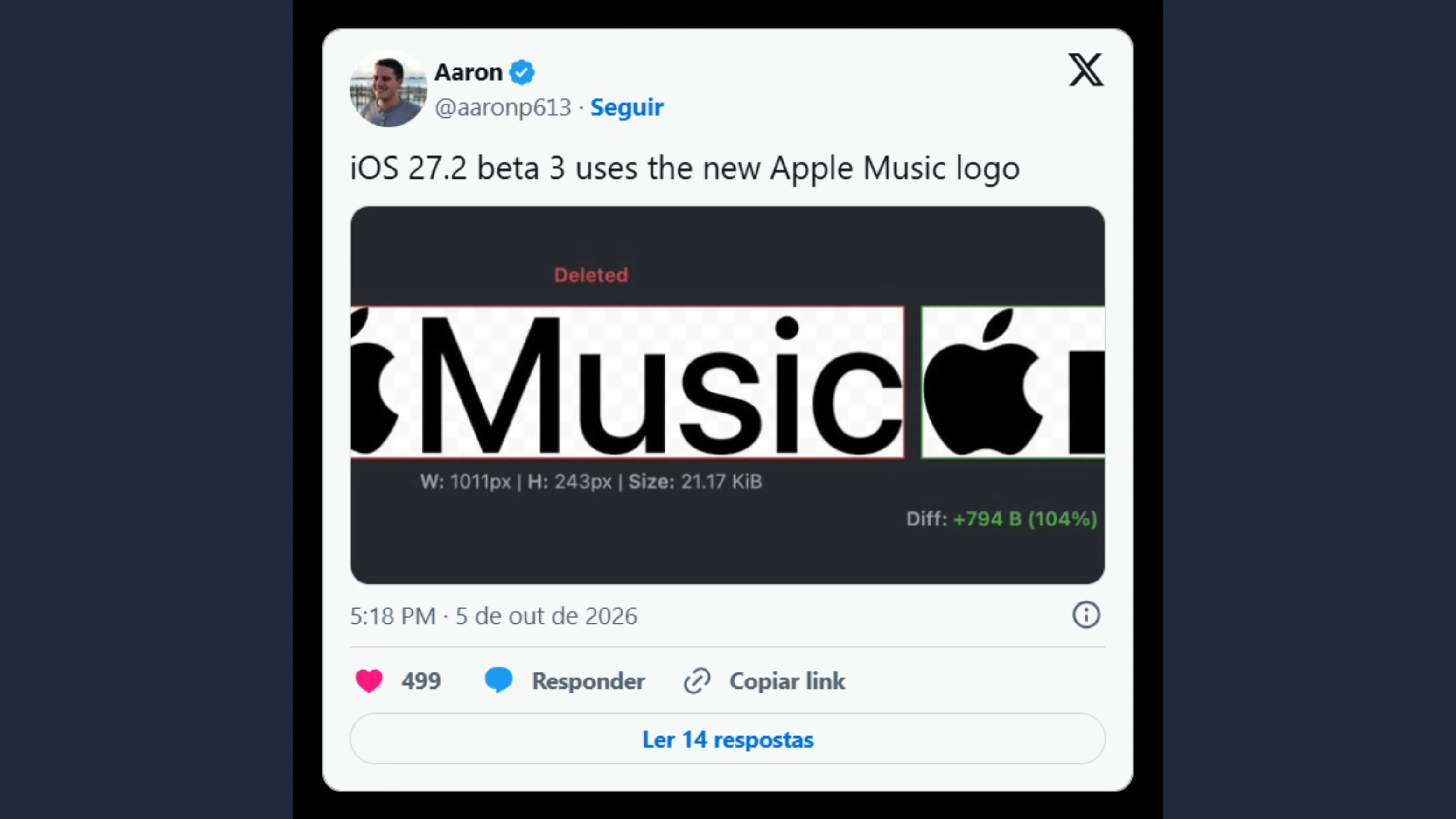 E0mZtZIR novo logotipo apple music ios 27 2
