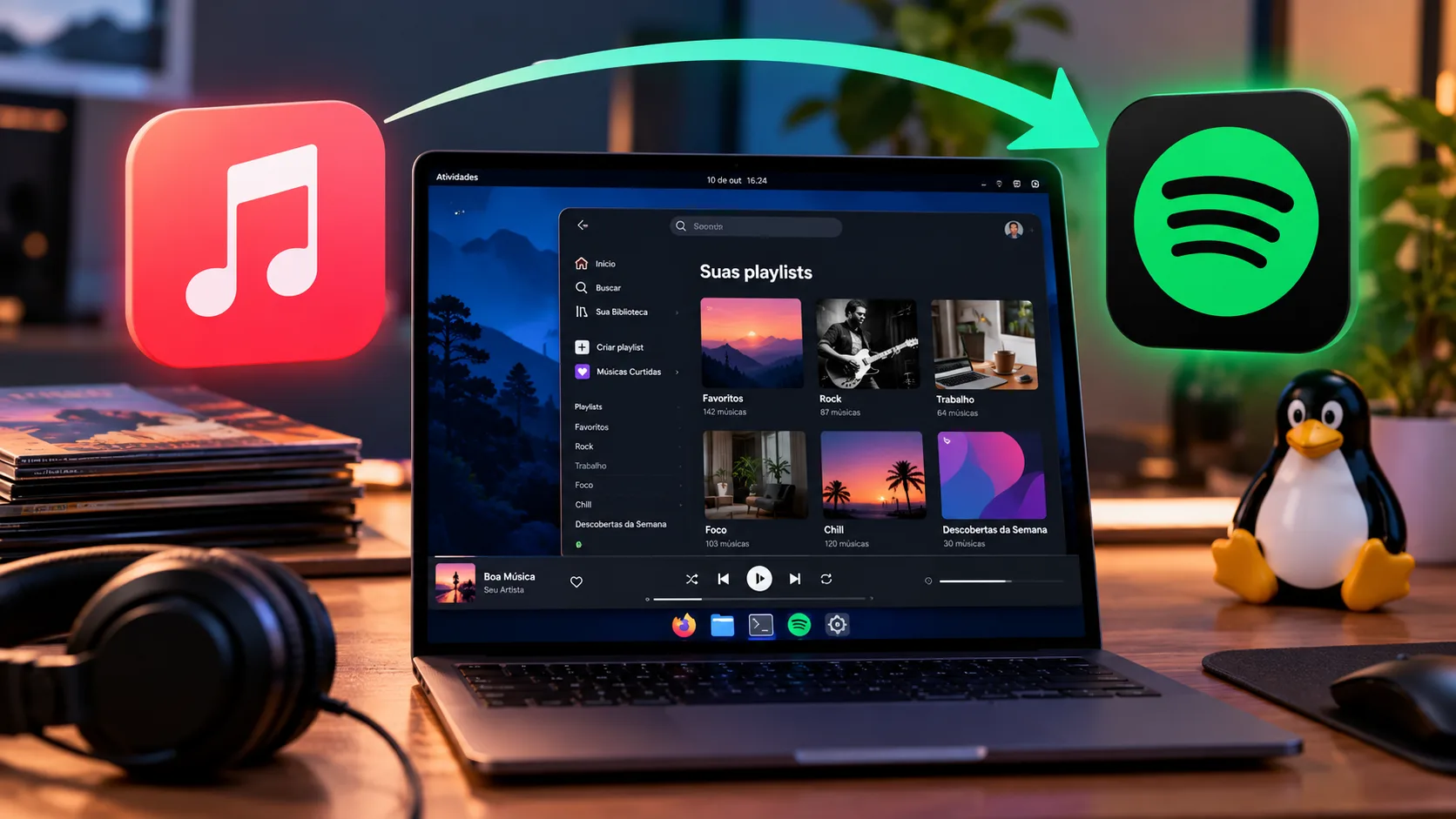 Apple Music no Linux: como migrar para o Spotify