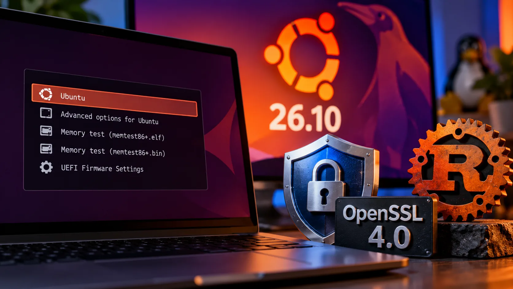 Ubuntu 26.10 reformula GRUB e adota OpenSSL 4.0 e código em Rust
