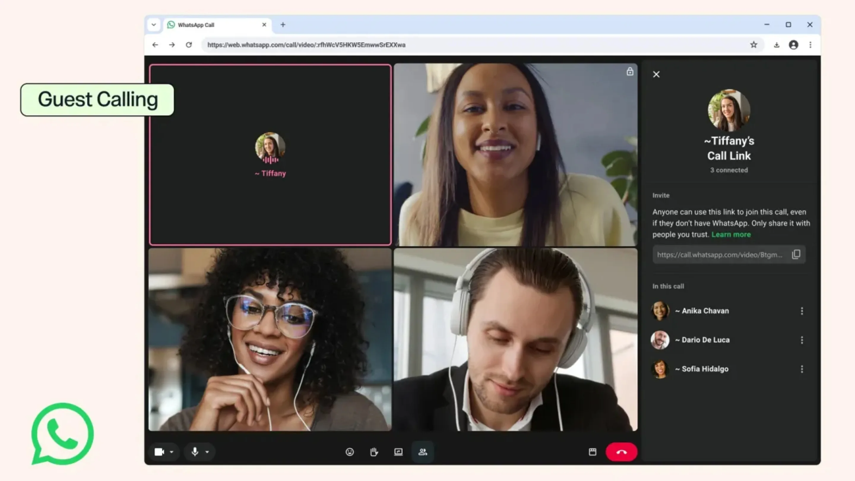 WhatsApp lança chamadas para convidados sem conta no PC 2 TyDB04MS chamadas para convidados sem conta 2