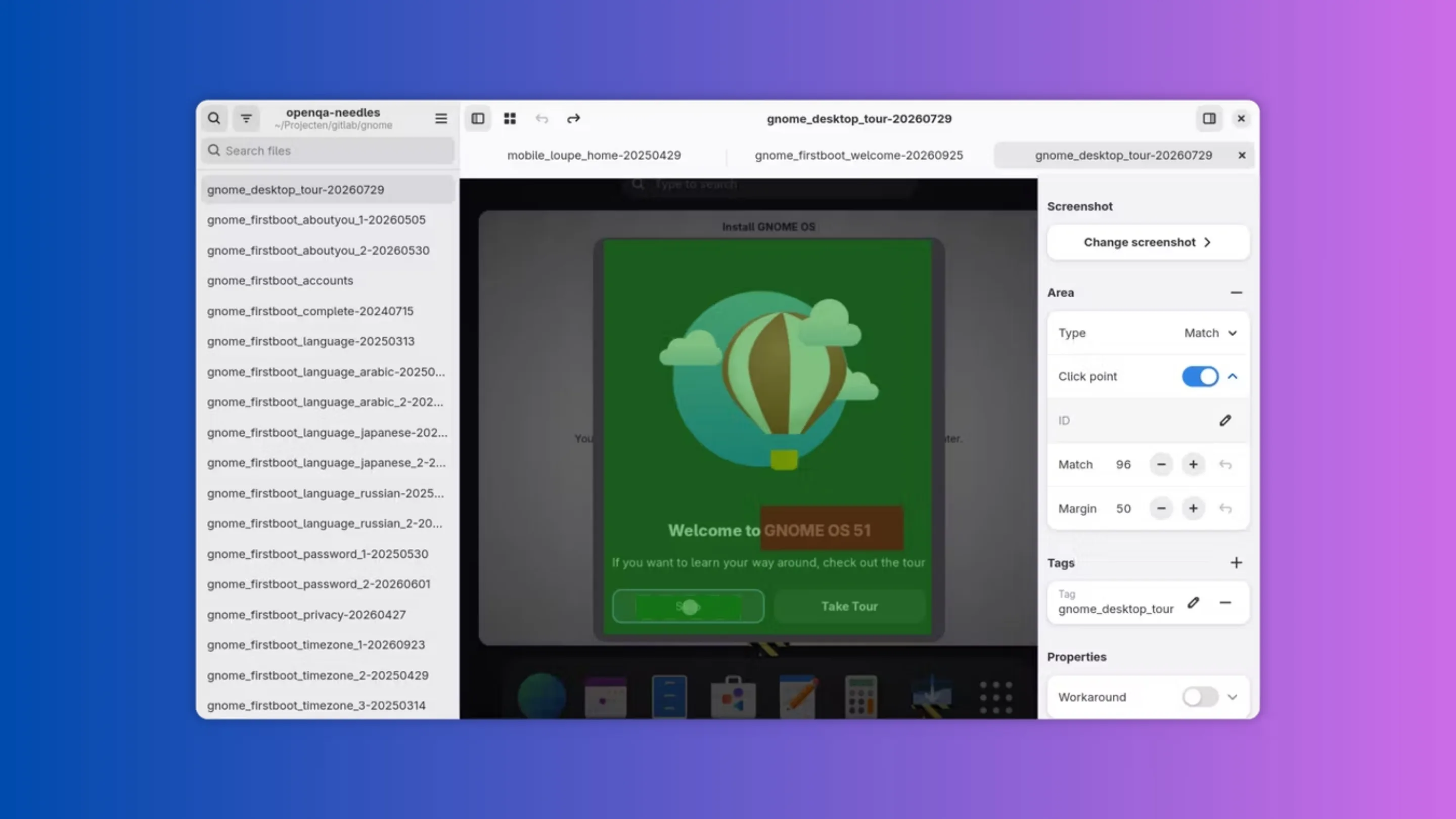Instale o Haystack, um editor de needles do OpenQA, no Ubuntu, Fedora, Debian e outras distribuições Linux com Flatpak 2 Imagem com a interface do Haystack