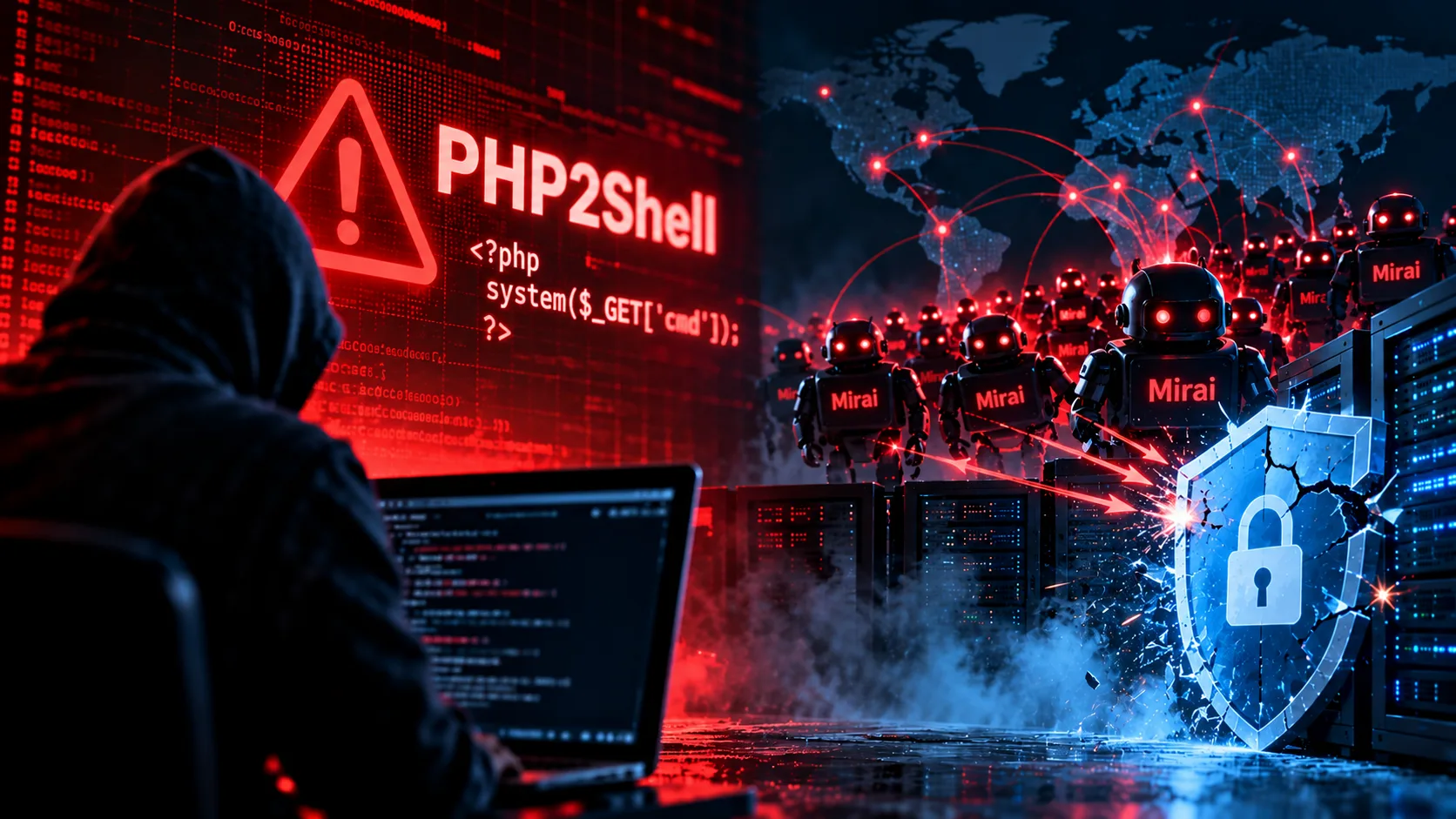 PHP2Shell: a anatomia das vulnerabilidades críticas e o fracasso dos ataques da botnet Mirai