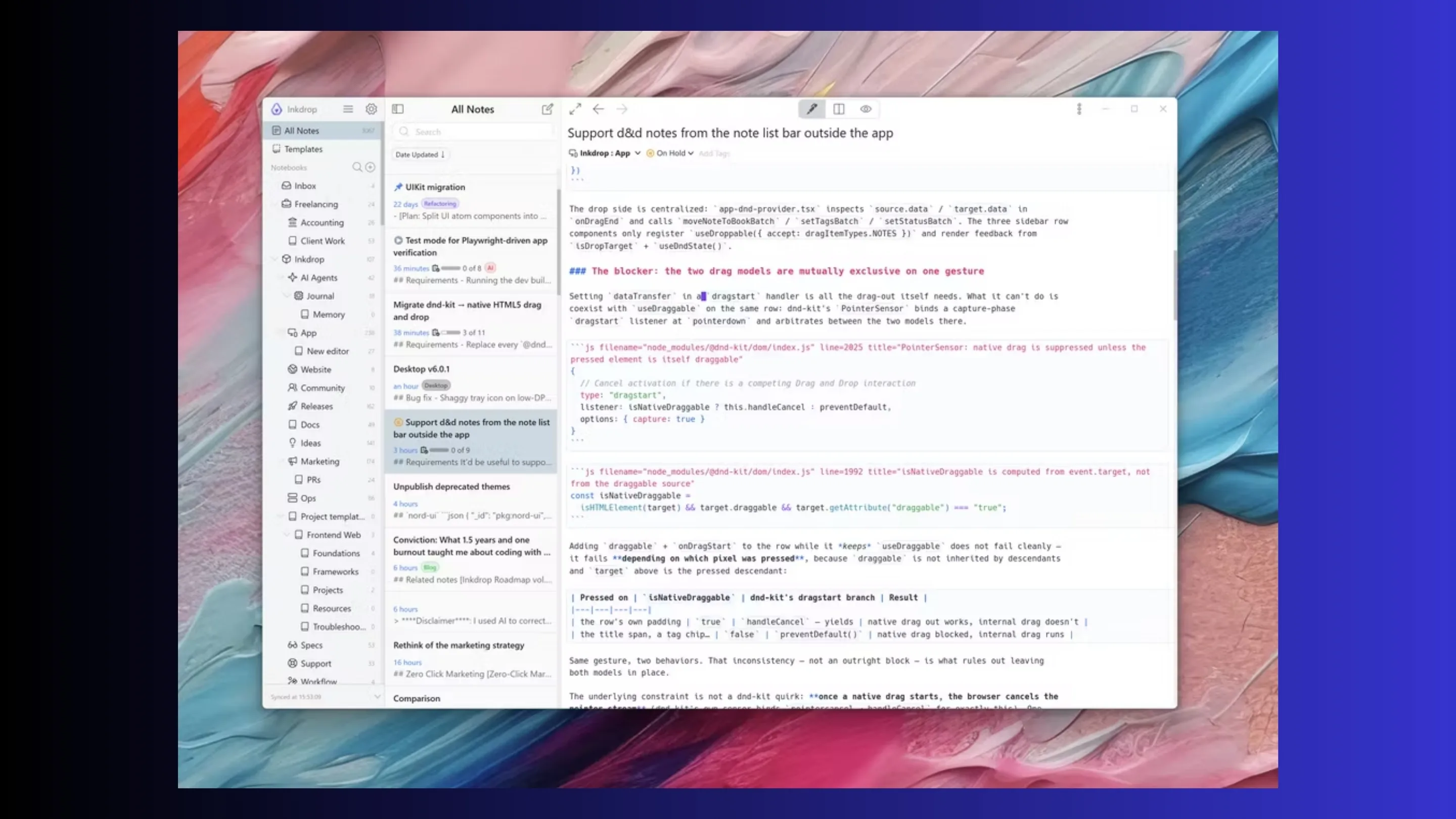 Instale o Inkdrop, um aplicativo para anotações, no Ubuntu, Fedora, Debian e outras distribuições Linux com Flatpak 2 Imagem com a interface do InkDrop