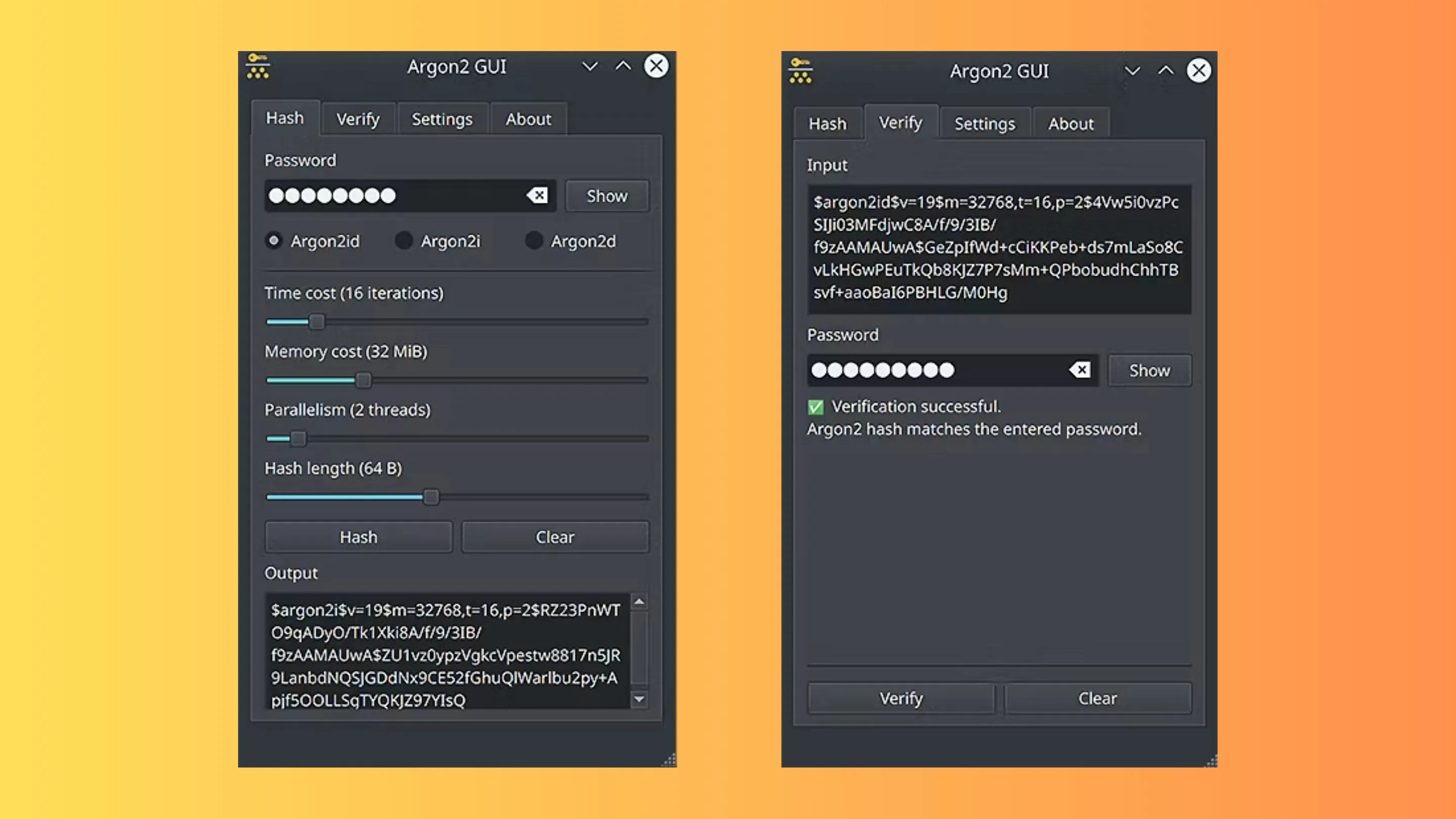 Instale o Argon2 GUI, uma GUI para Argon2, no Ubuntu, Fedora, Debian e outras distribuições Linux com Flatpak 2 Imagem com a interface do Argon2