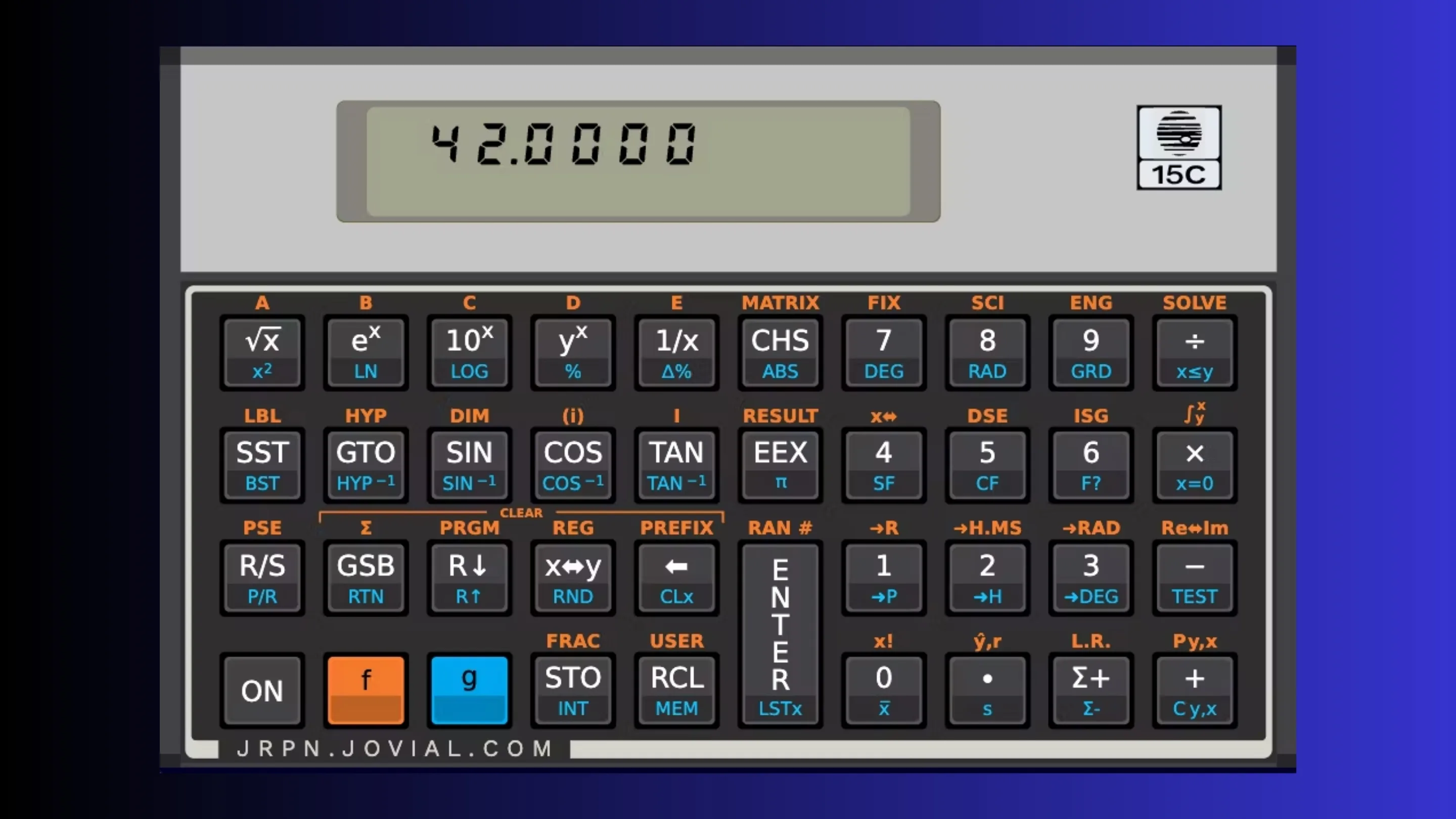 Instale o jrpn15, uma calculadora científica, no Ubuntu, Fedora, Debian e outras distribuições Linux com Flatpak 2 Imagem com a interface do jrpn15